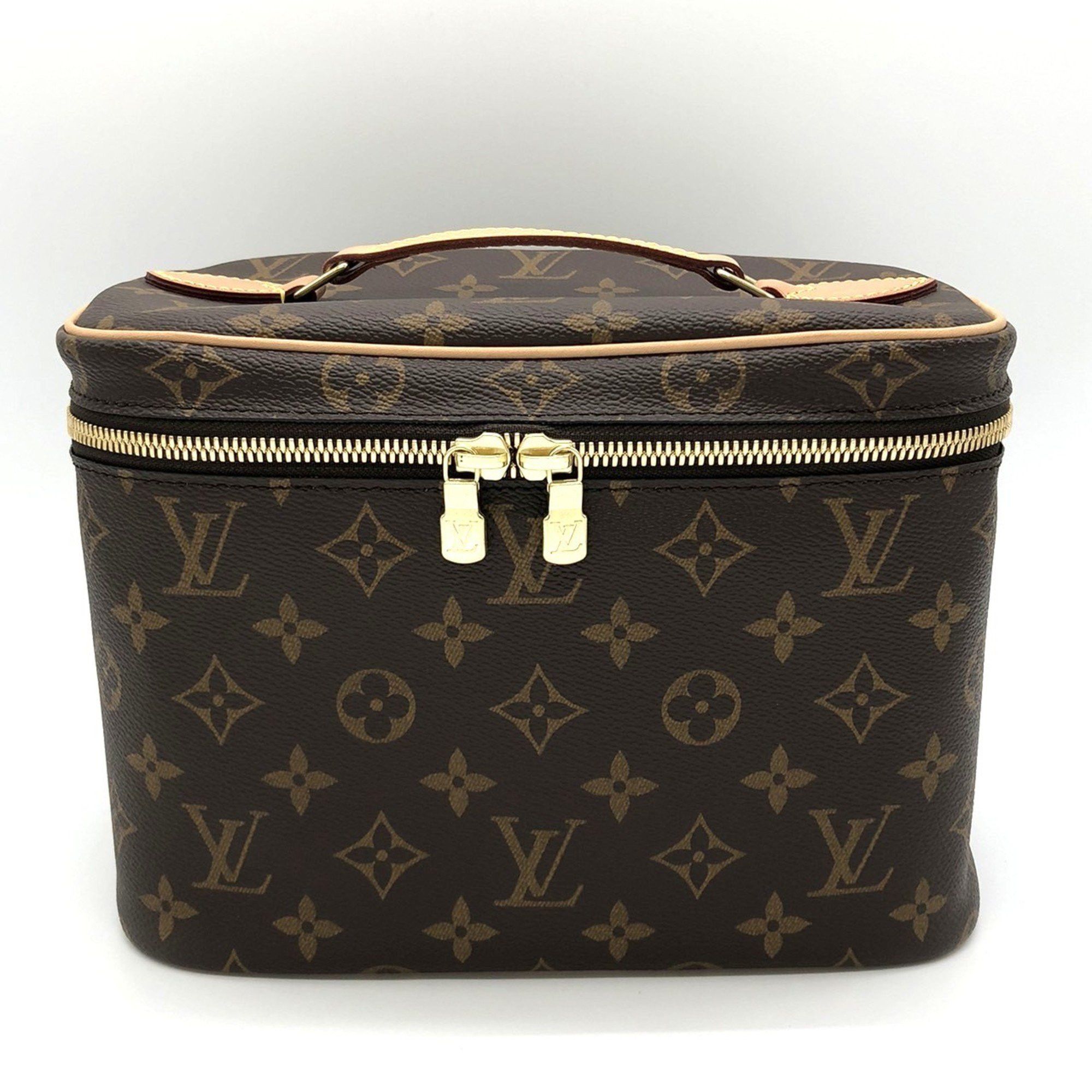 Louis Vuitton Nice Bb M42265 Vanity Bag Makeup Box Monogram Canvas Brown Women's