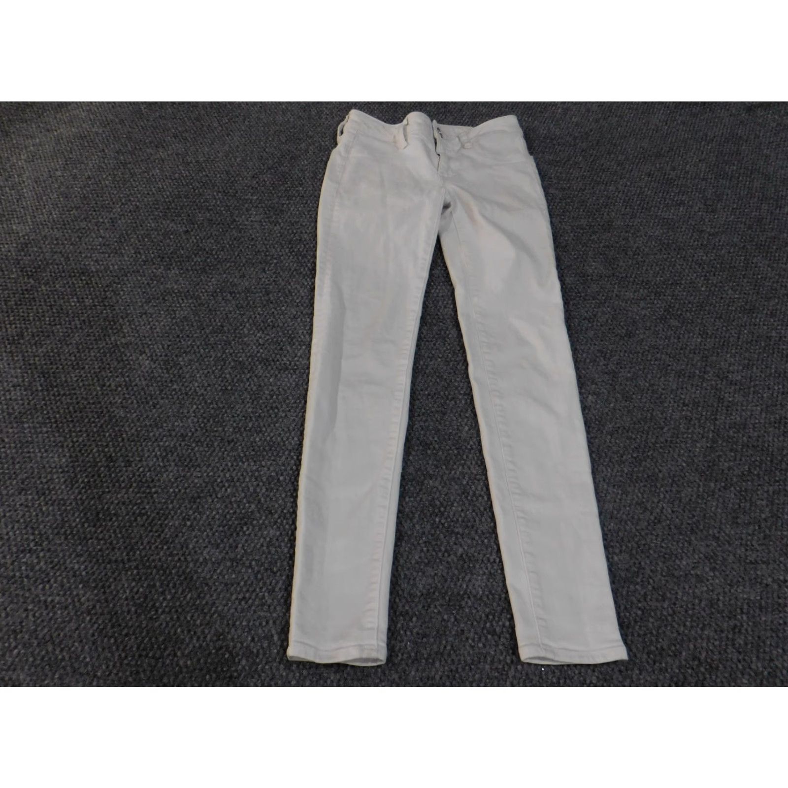 American Eagle Outfitters VINTAGE American Eagle Jegging Pants Womens 00 White Super Stretch Skinny Low Rise Denim Size 24" / US 00 / IT 34 - 2 Thumbnail