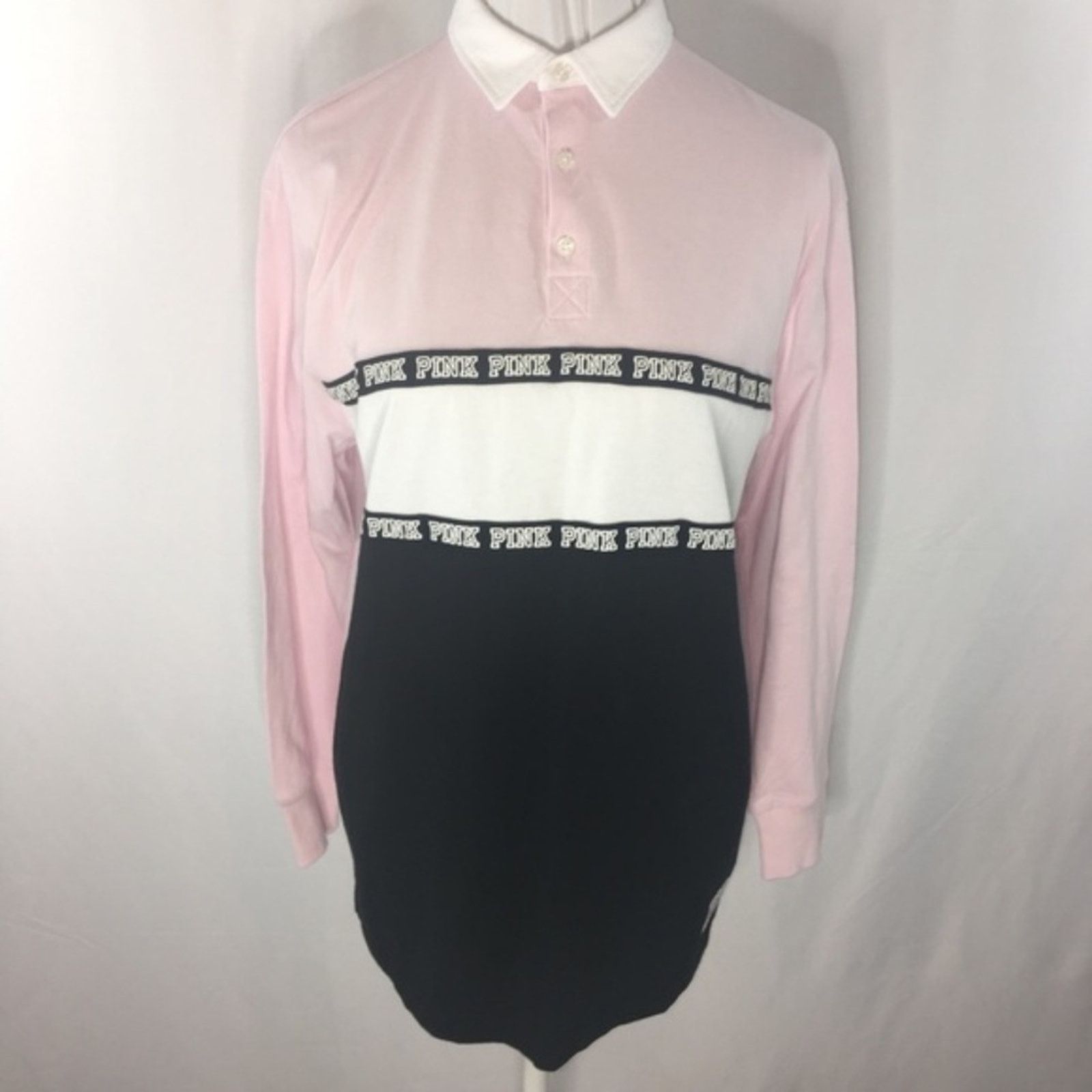 Pink × Victoria's Secret NWT VS Pink Women's Rugby Polo Shirt Long Sleeve Size Small Size S / US 4 / IT 40 - 5 Thumbnail