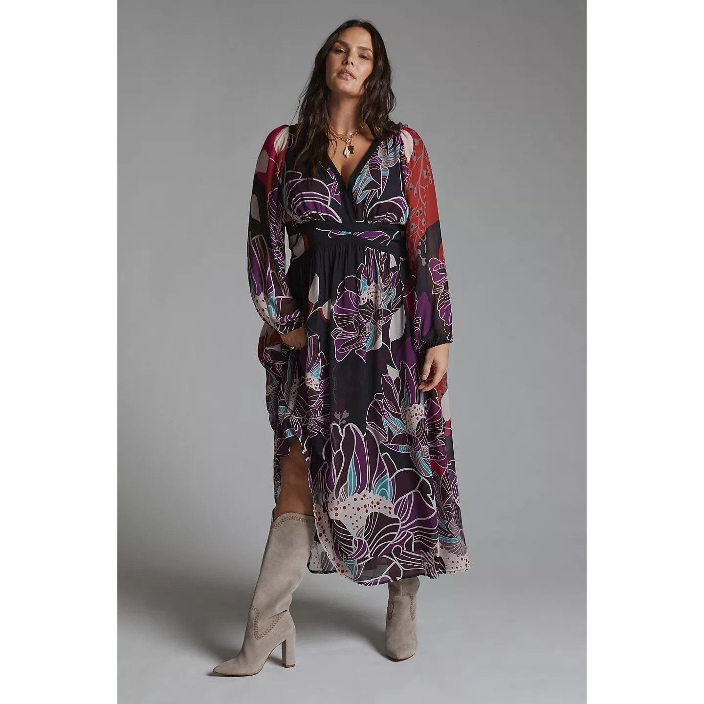 Anthropologie New Anthropologie Let Me Be Floral Midi Dress $198 SMALL Size S / US 4 / IT 40 - 4 Thumbnail