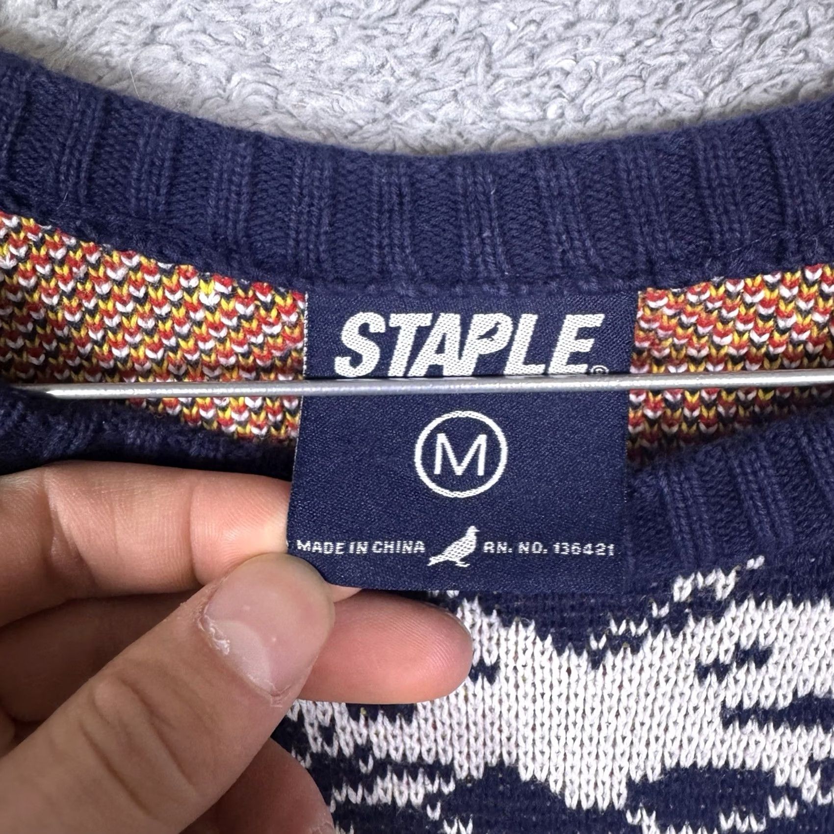 Gloverall VINTAGE Staple Pigeon Sweater Mens M Knit New York Geometric AOP All Over Sweatshirt Size US M / EU 48-50 / 2 - 5 Thumbnail