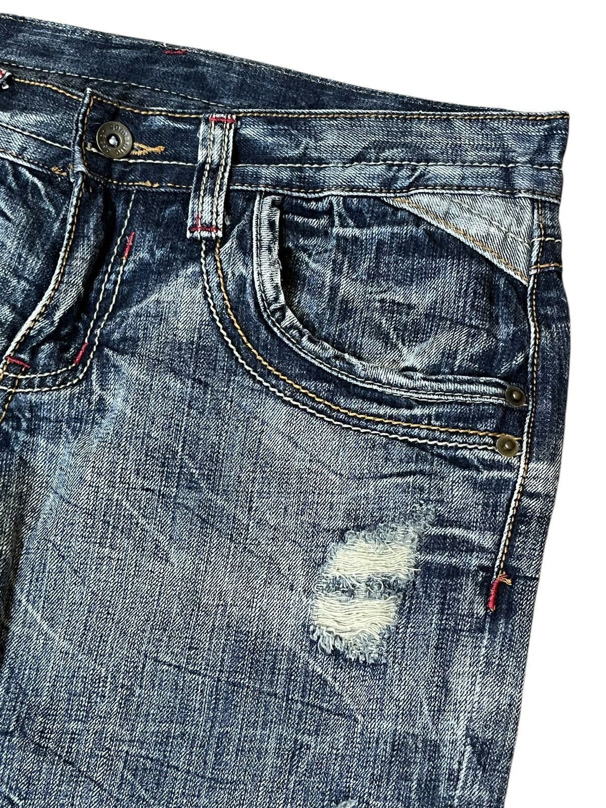 semanticdesign SICK🔥VINTAGE SEMANTIC DESIGN JAPAN DISTRESSED FLARED JEANS Size US 31 - 6 Thumbnail