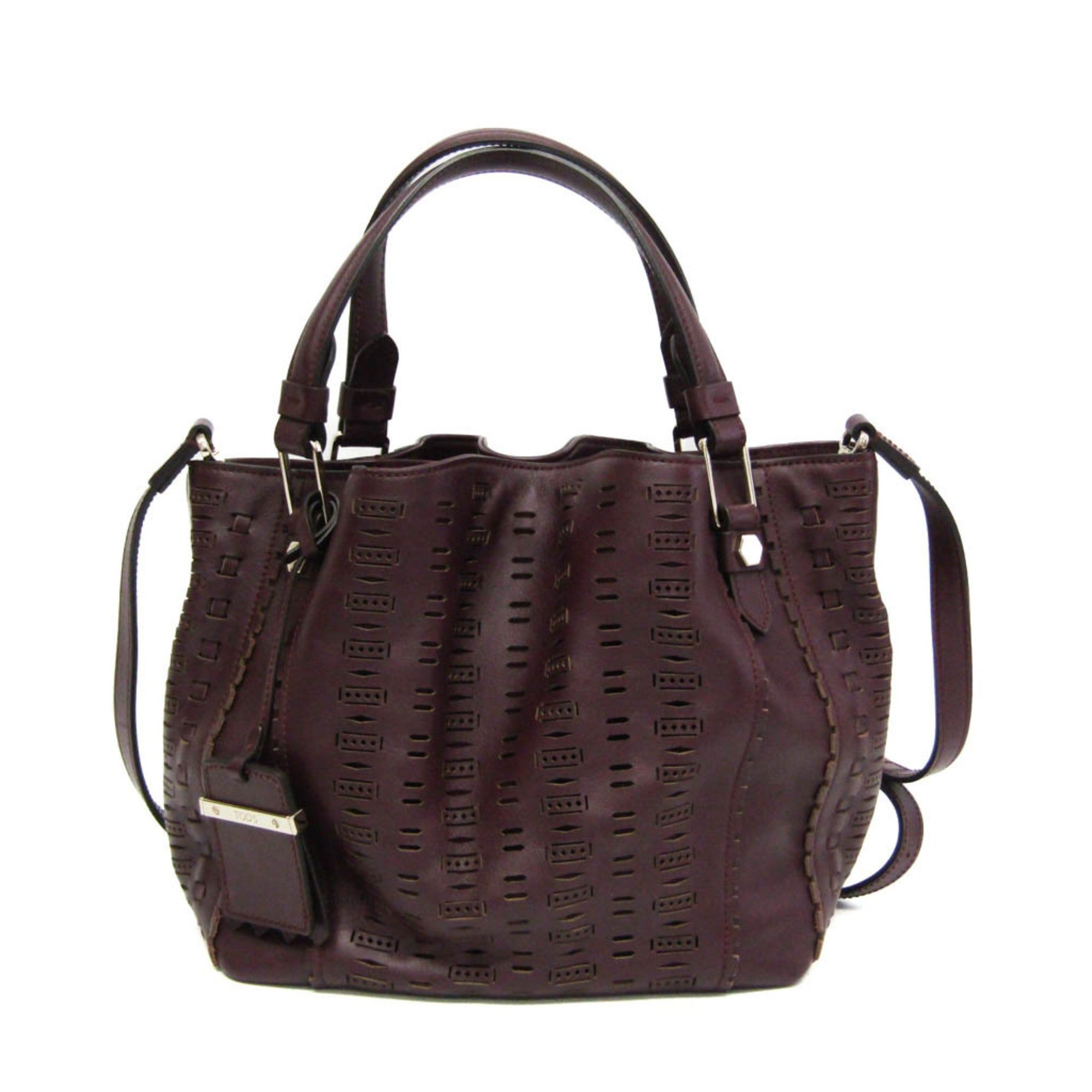 image of Tods Tod's Xbwaacac101Bqur817 Women's Leather Handbag,shoulder Bag Purple Brown