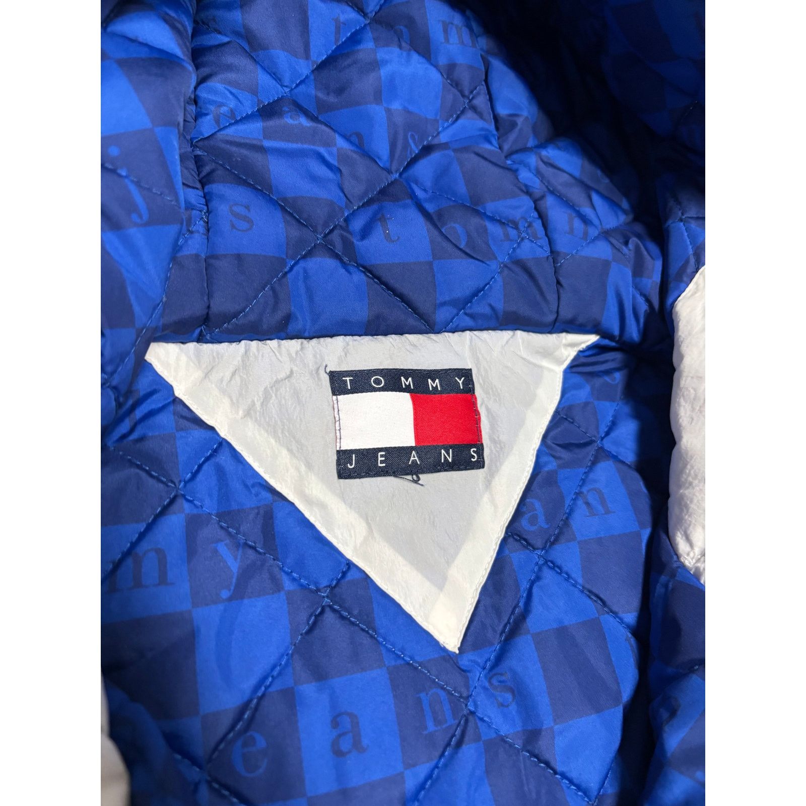 Tommy Jeans × Vintage Tommy Jeans Pullover Retro Jacket Sz L White Blue Size US L / EU 52-54 / 3 - 3 Thumbnail
