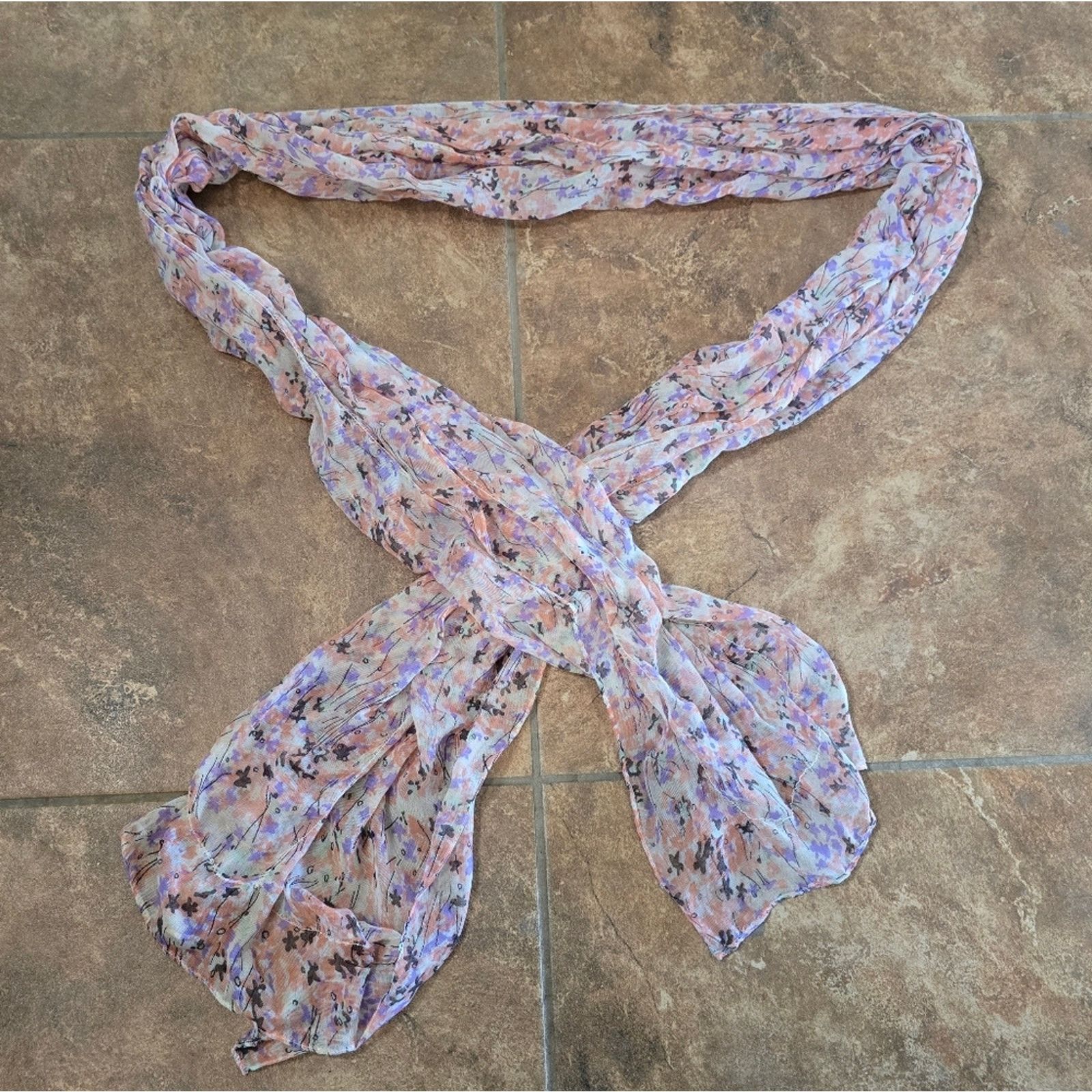 Other Multicolored Design Sheer Scarf Size ONE SIZE - 1 Thumbnail