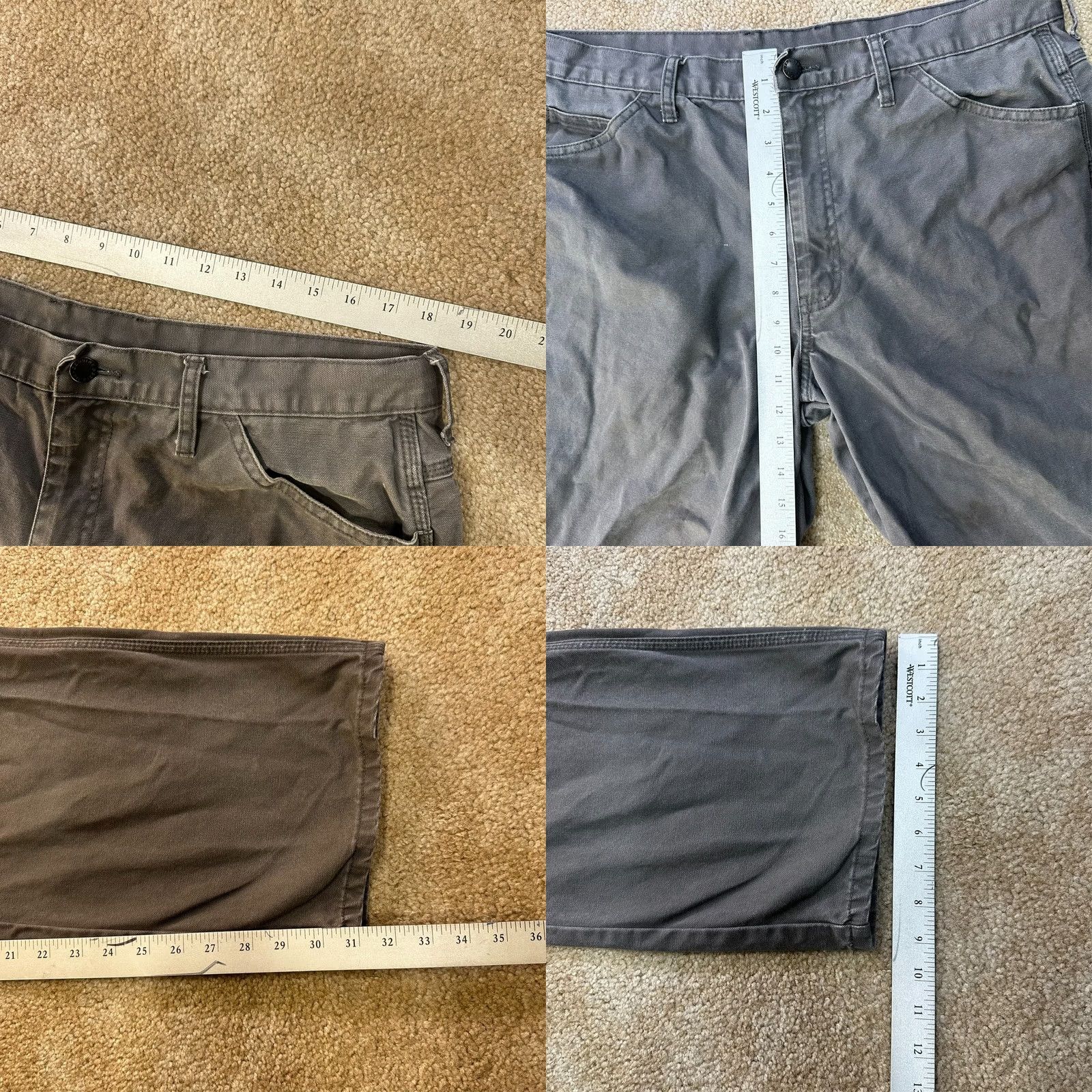 Dickies VINTAGE Dickies Relaxed fit Carpenter Pants Men's 36x32 Gray Workwear Distressed Size US 36 / EU 52 - 8 Thumbnail
