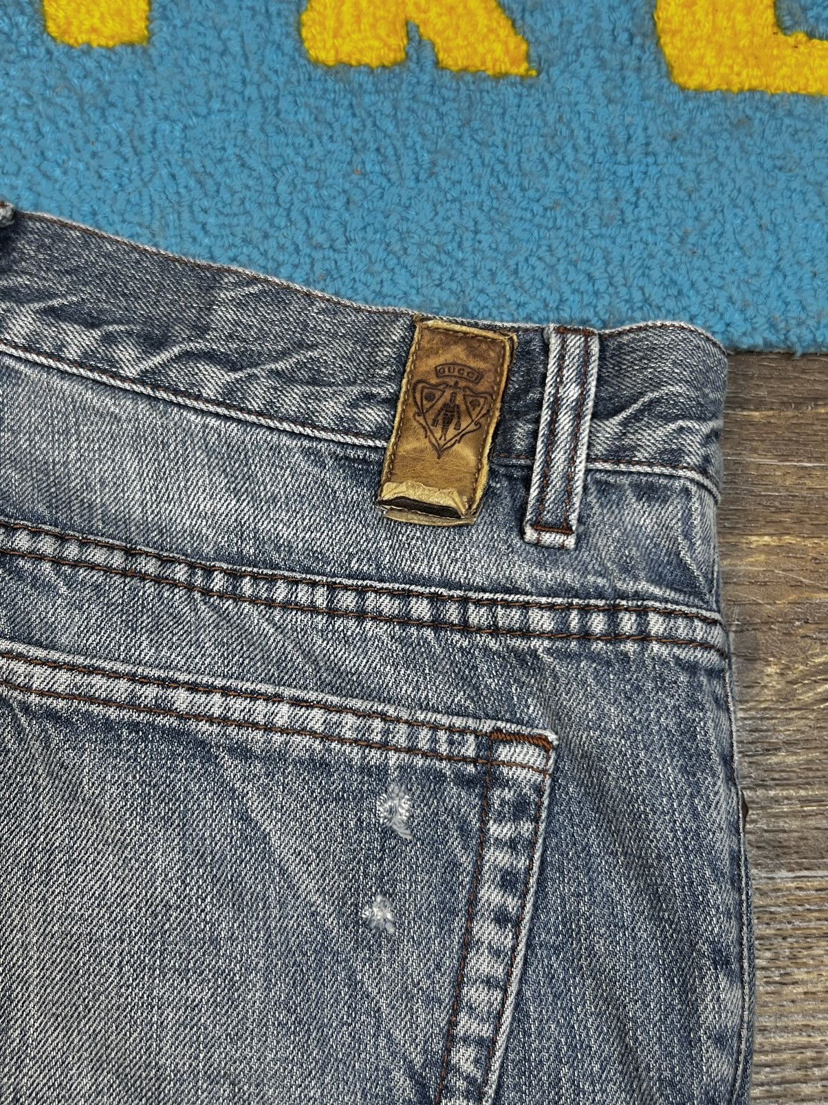 Gucci × Vintage Gucci Vintage Blue Washed Distressed Denim Pant Size US 34 / EU 50 - 11 Thumbnail