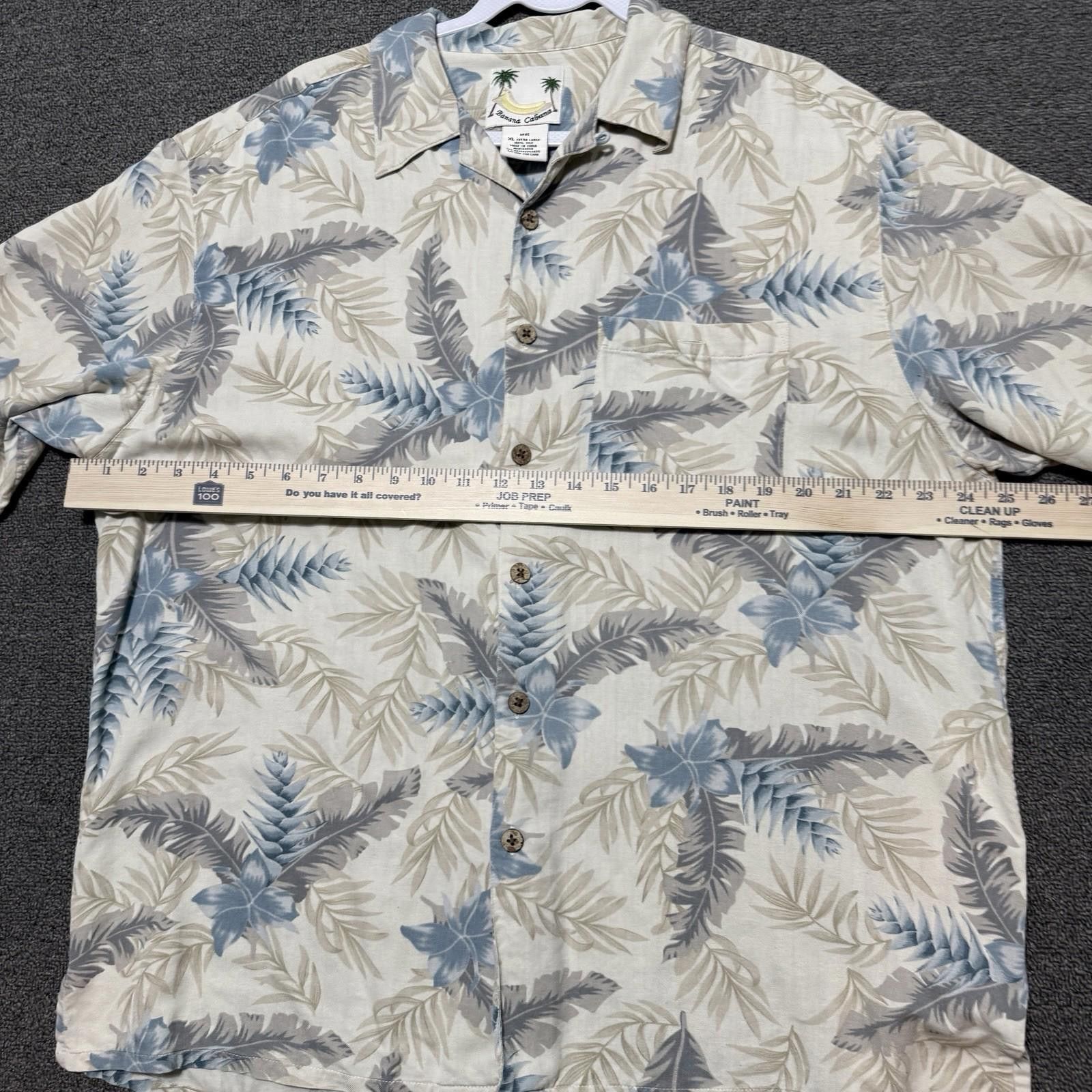 Other Banana Cabana Mens M Silk Hawaiian Shirt Tan Short Sleeve Size US XL / EU 56 / 4 - 5 Thumbnail