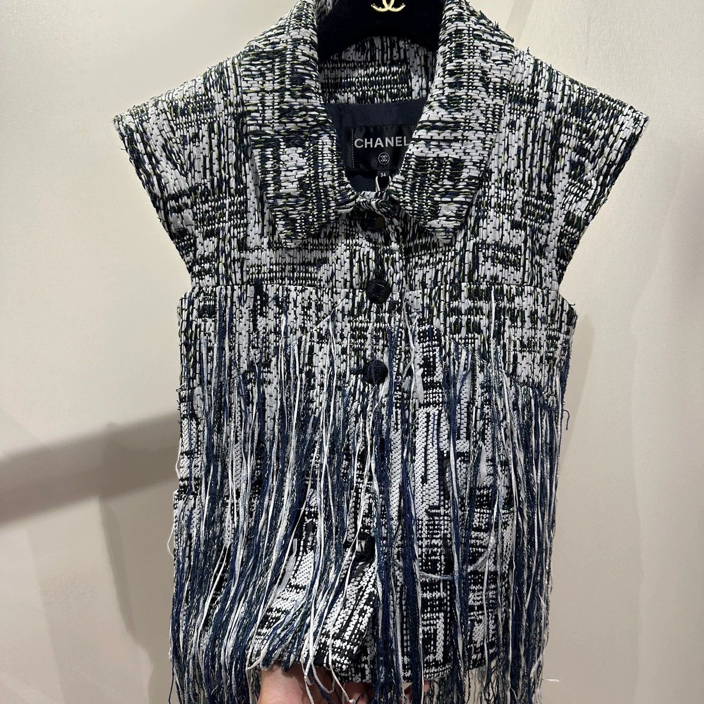Chanel Chanel may284 Waterfall tweed fringe vest 34 Cotton Size XS / US 0-2 / IT 36-38 - 6 Thumbnail