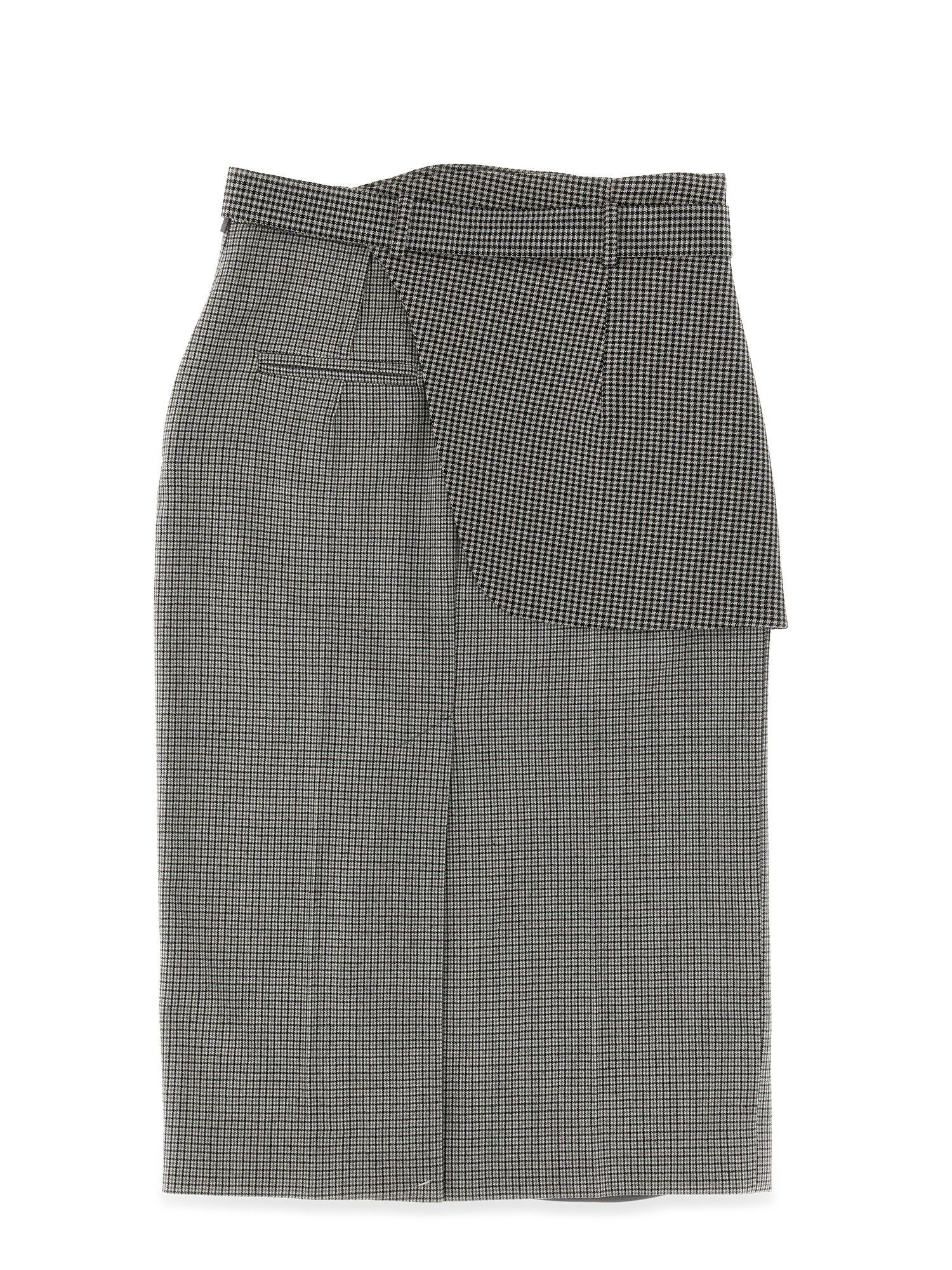 Fendi o1loc1c1024 FQ7268 Houndstooth Midi Skirt in Grey Size 38" / US 16 / IT 52 - 2 Thumbnail
