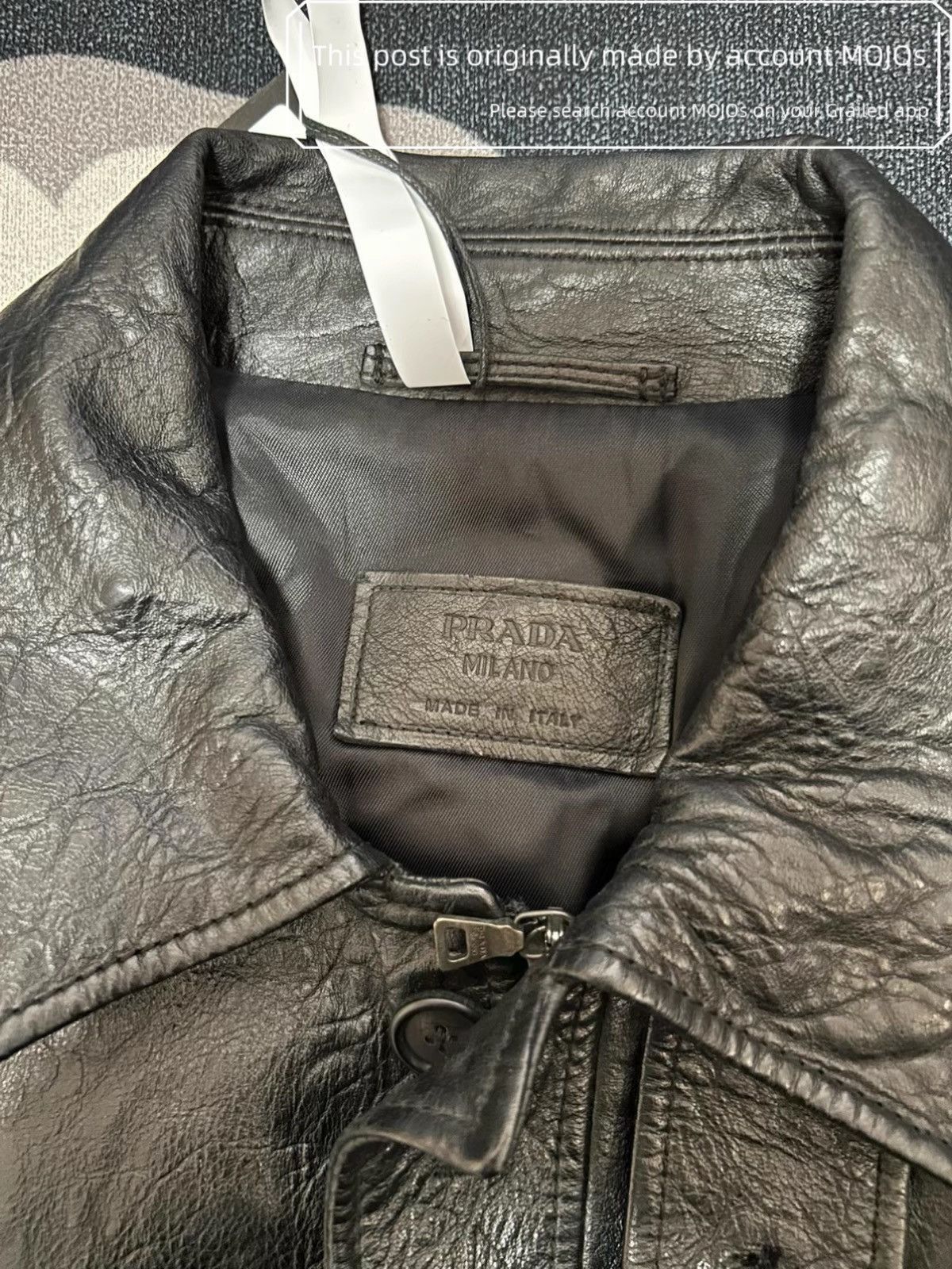 Prada Sz 48 Prada Classic Leather Flight Jacket Black mojos1136 Size US M / EU 48-50 / 2 - 2 Thumbnail