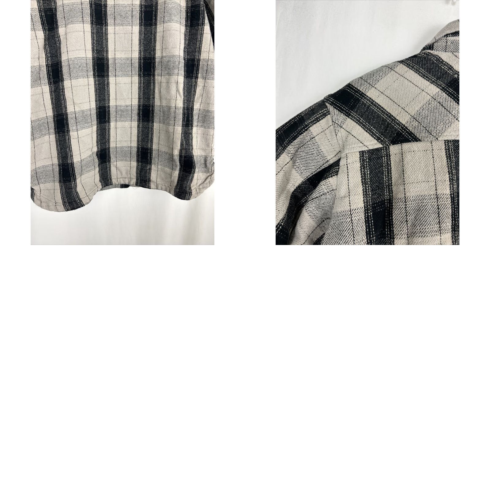 Lucky Brand Lucky Brand Women's Shirt Jacket Oversized Flannel Plaid Black Gray 100% Cotton Collared Button-Up Pockets Relaxed Size M - Gray - Vintage: No Size M / US 6-8 / IT 42-44 - 10 Thumbnail