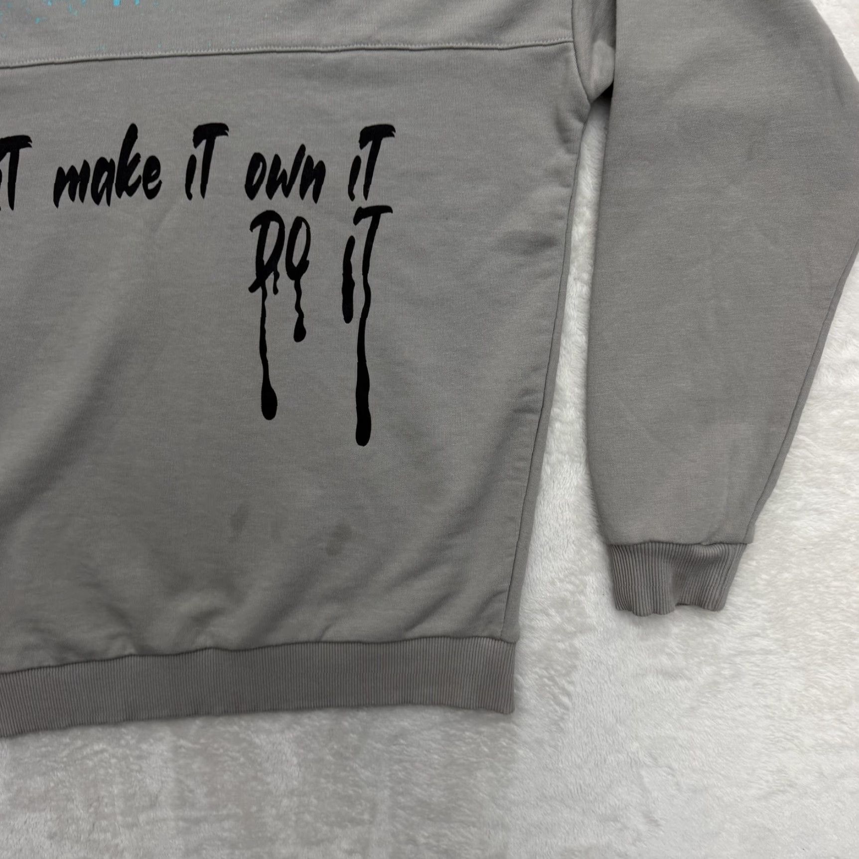 Vintage BREEZY Sweatshirt Mens L Gray Graphic Print Pullover Quote Crew Neck Relaxed Fit All Seasons Size US L / EU 52-54 / 3 - 4 Thumbnail