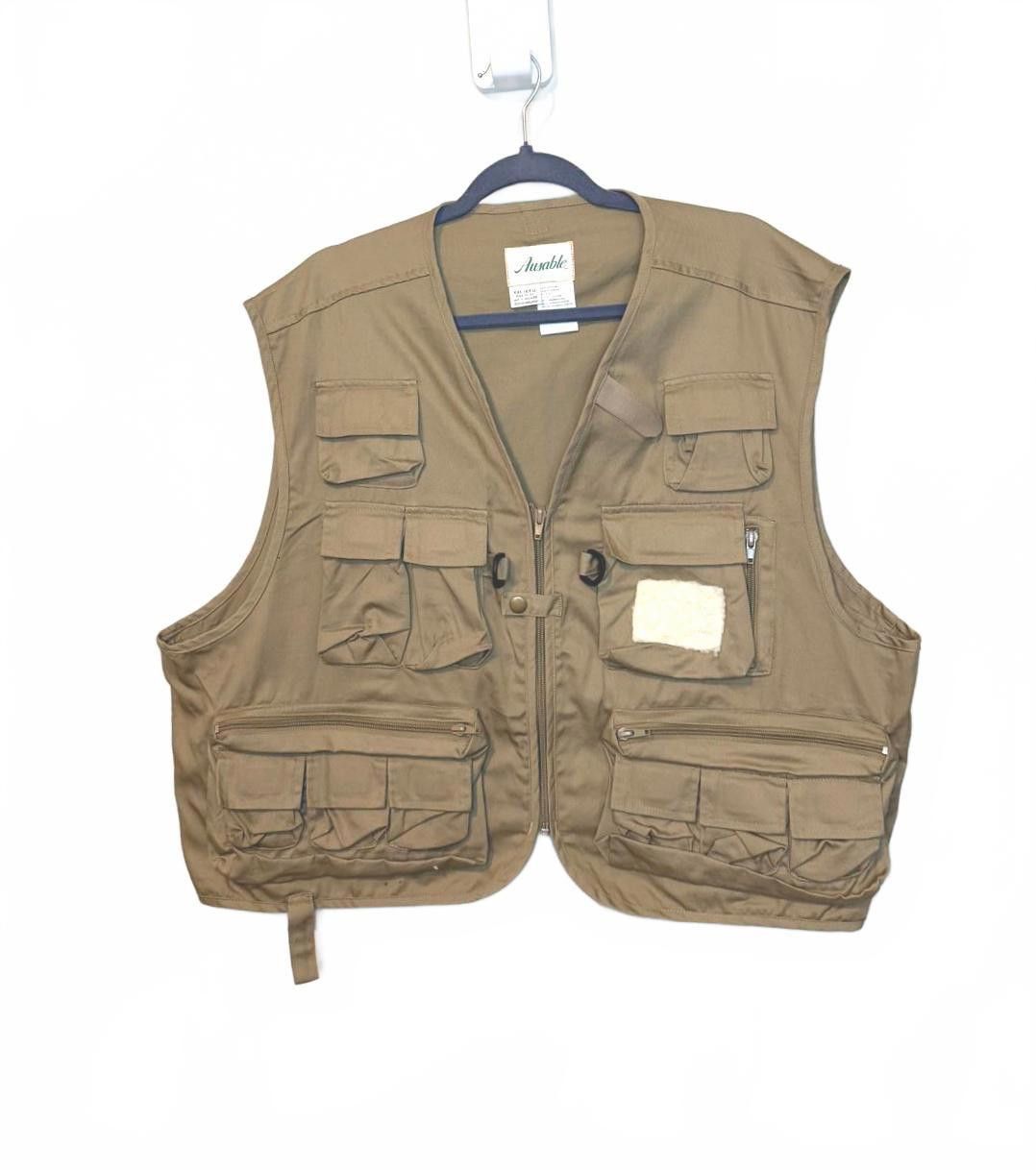Designer Vintage boxy Crop Khaki Utility Vest 14 Pockets Size US L / EU 52-54 / 3 - 4 Thumbnail