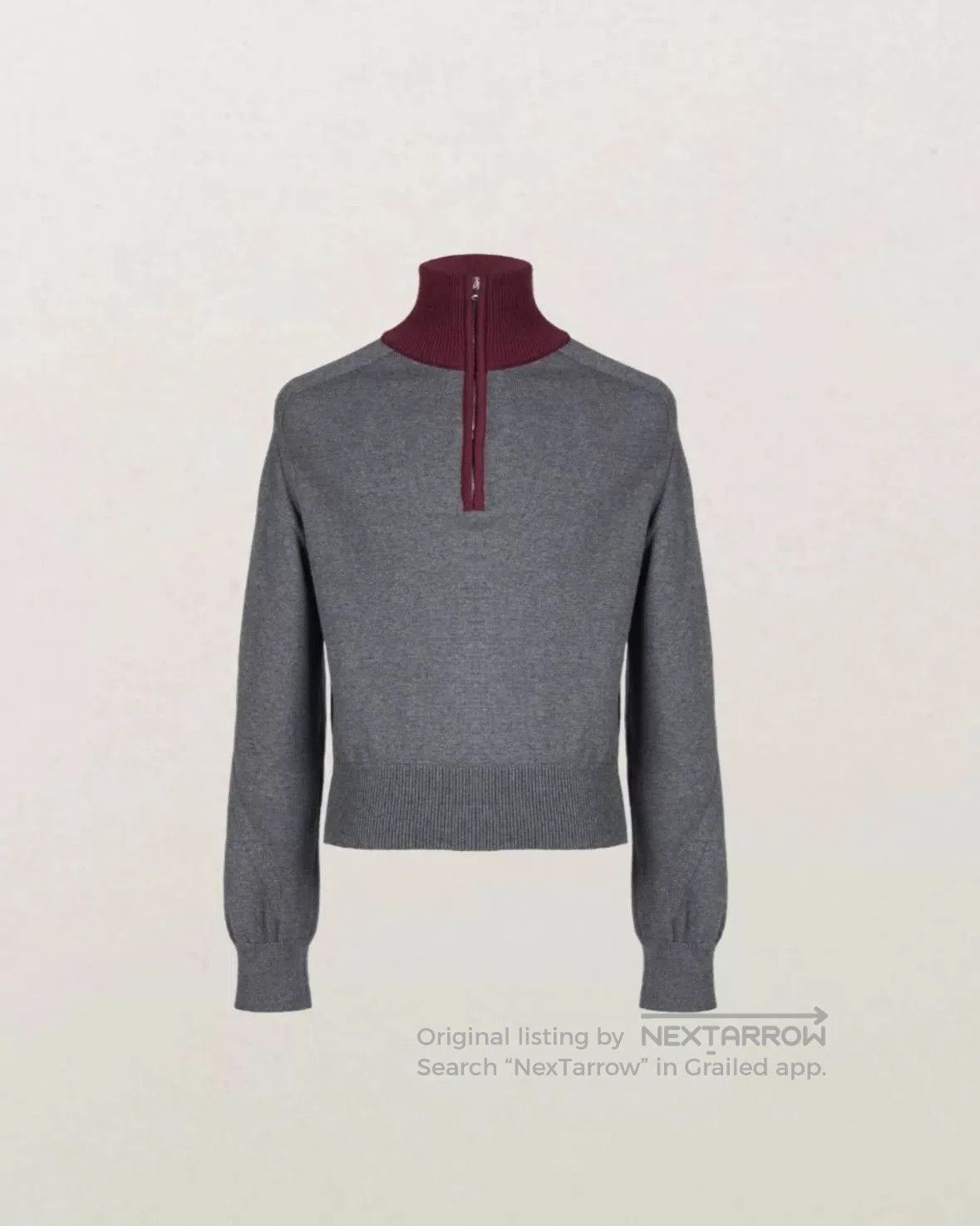 KIJIMA TAKAYUKI structured half zip knit sweater in gray. Size US S / EU 44-46 / 1 - 3 Thumbnail