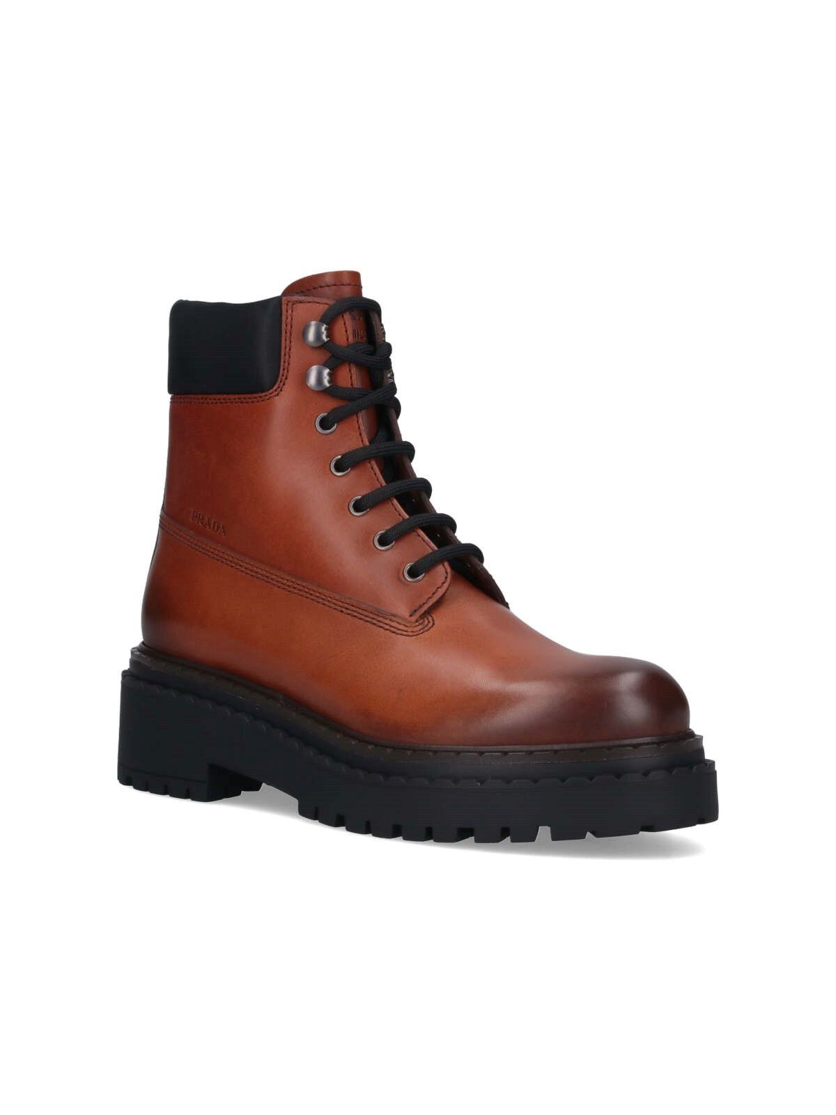 Prada o1la1rc1a0925 Leather Ankle Boots in Brown Size US 9 / EU 42 - 2 Thumbnail