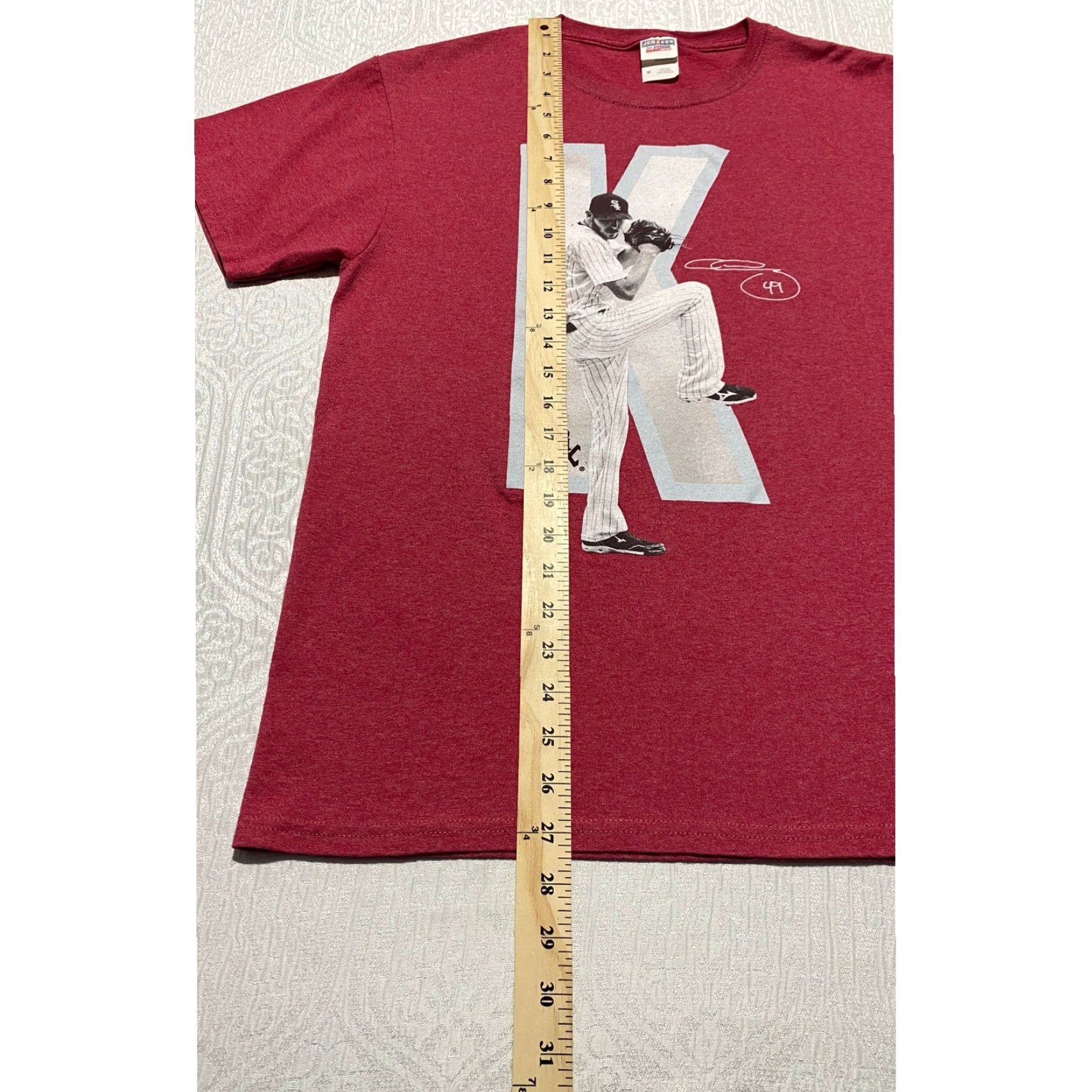 Jerzees JERZEES Chicago White Sox Chris Sale K Graphic T-Shirt Mens M Red MLB Tee Size US M / EU 48-50 / 2 - 5 Thumbnail