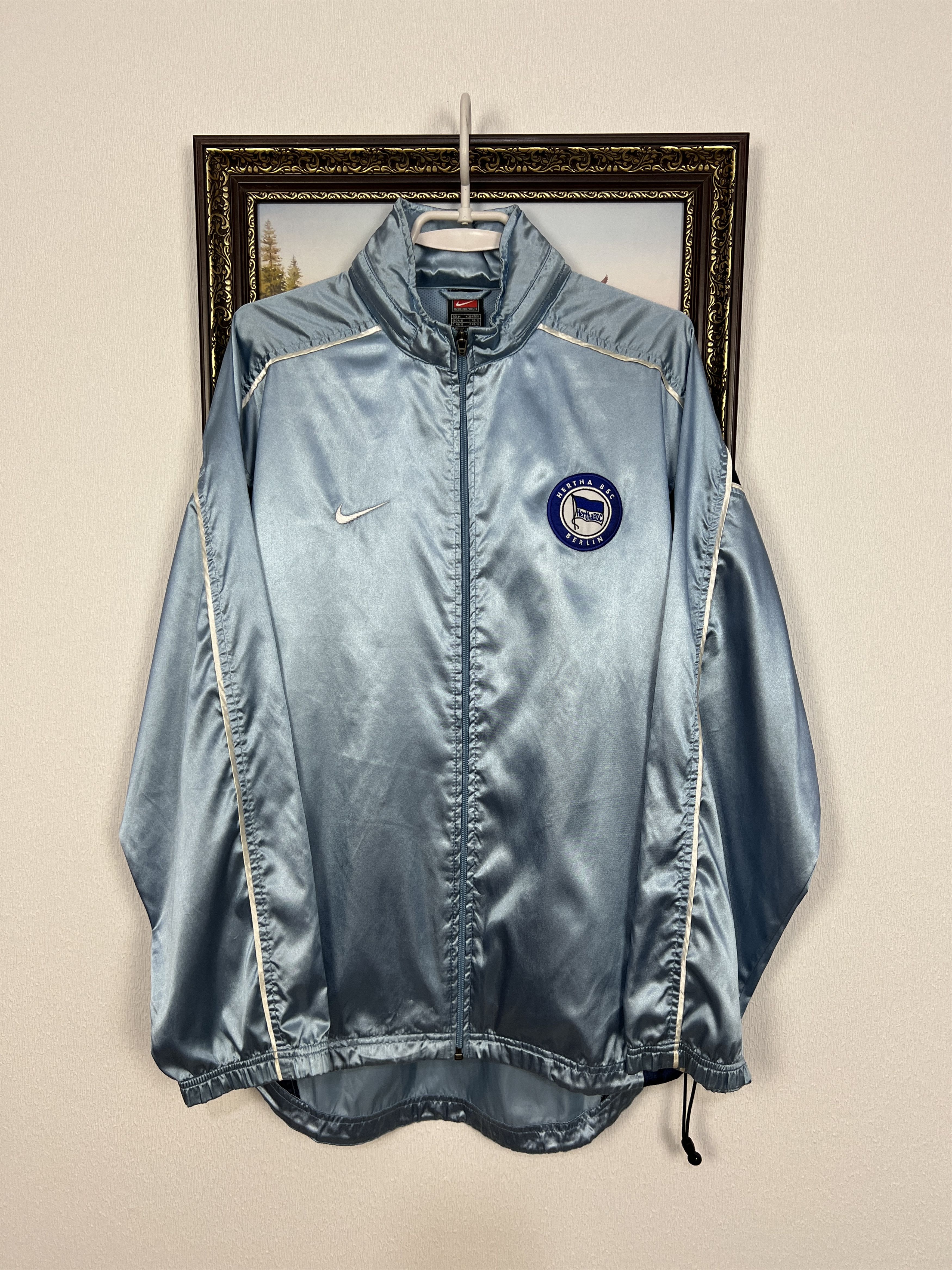 Vintage 90's Nike Hertha Football Satin Jacket Soccer