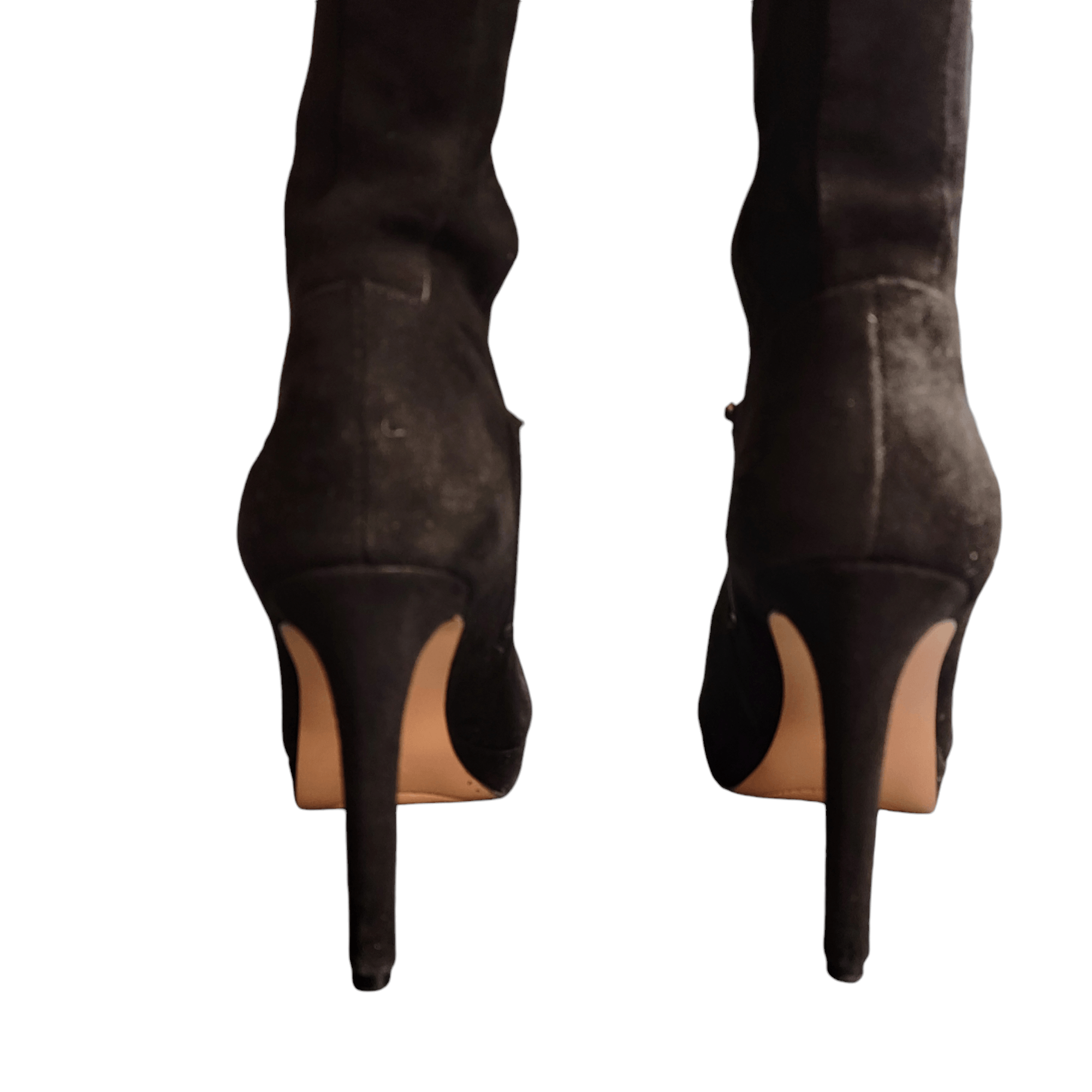 Nine West Nine West Black Suede Leather Tall Heeled Boots Size US 7 / IT 37 - 6 Thumbnail