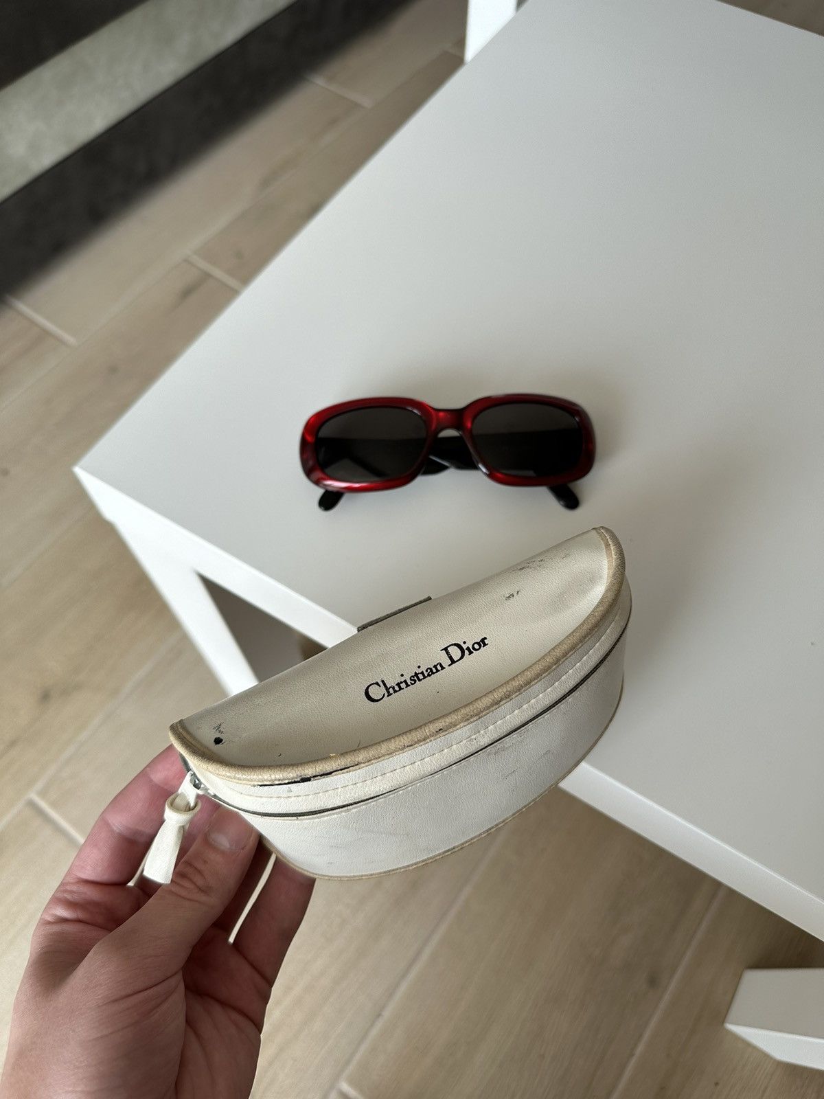 Christian Dior Monsieur DIOR Red Big Logo CD Cannage Sunglasses Vintage CD 2006 Size ONE SIZE - 19 Thumbnail