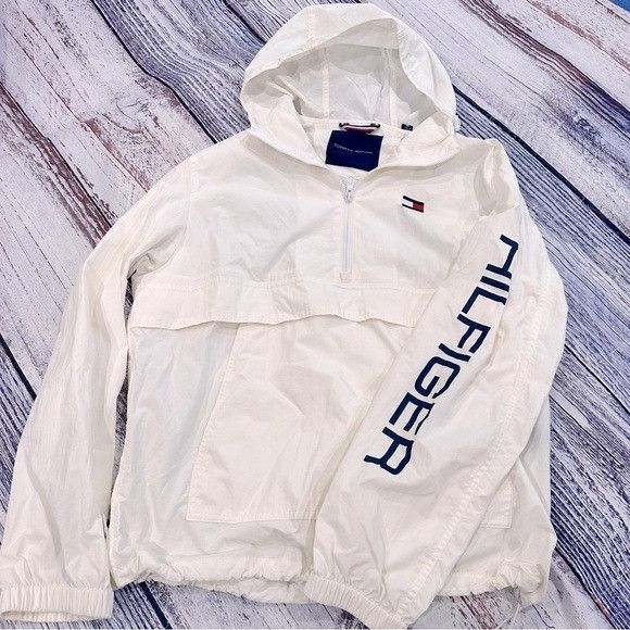 Tommy Hilfiger Tommy Hilfiger White Nylon Anorak Hooded Jacket | Grailed