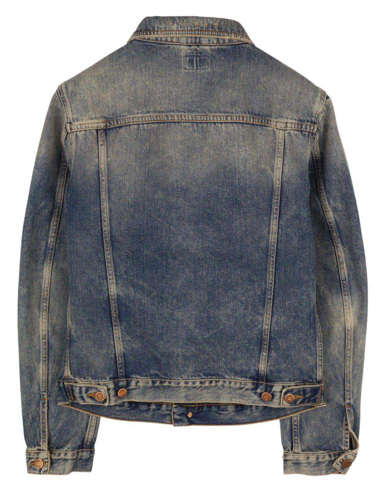 Nudie Jeans M Denim Blue Faded Washed Button-Up Polo Neck Jacket 85884 Size US M / EU 48-50 / 2 - 2 Thumbnail