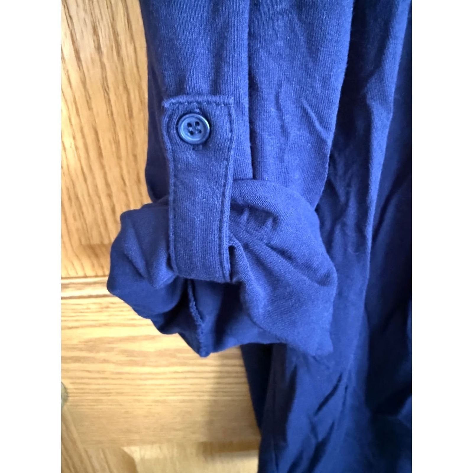 Vintage Kim Rogers Blue Cotton Knit Cardigan Open Front Roll Sleeve 2X Casual Womens Size XXL / US 16-18 / IT 52-54 - 7 Thumbnail