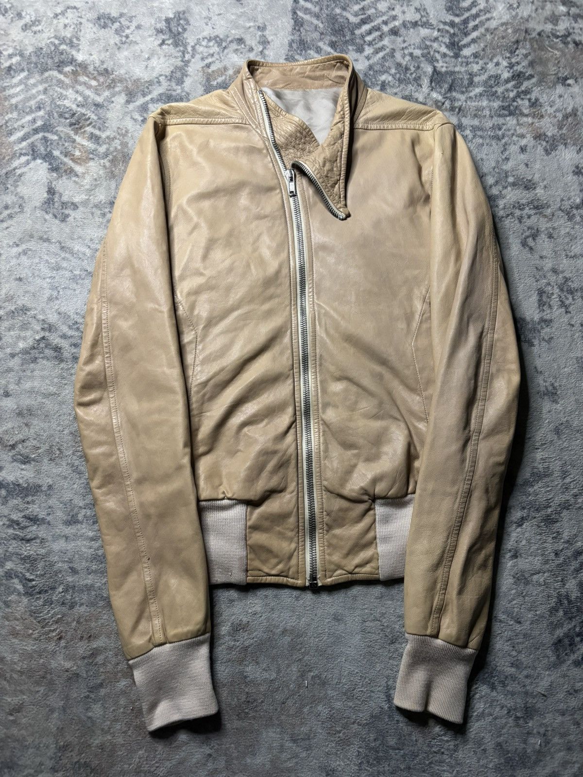 Rick Owens SS11 Anthem Molino Leather Jacket Pearla