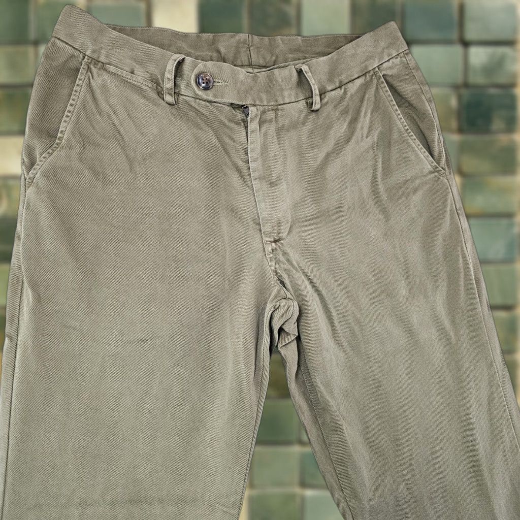Olive Spier & Mackay Pants Mens 33 Olive Green Slim Fit Chino Cotton Casual Flat Front Chino Pants Mens 33 Olive Green Slim Fit Flat Front Cotton Casual Size US 33 - 1 Thumbnail