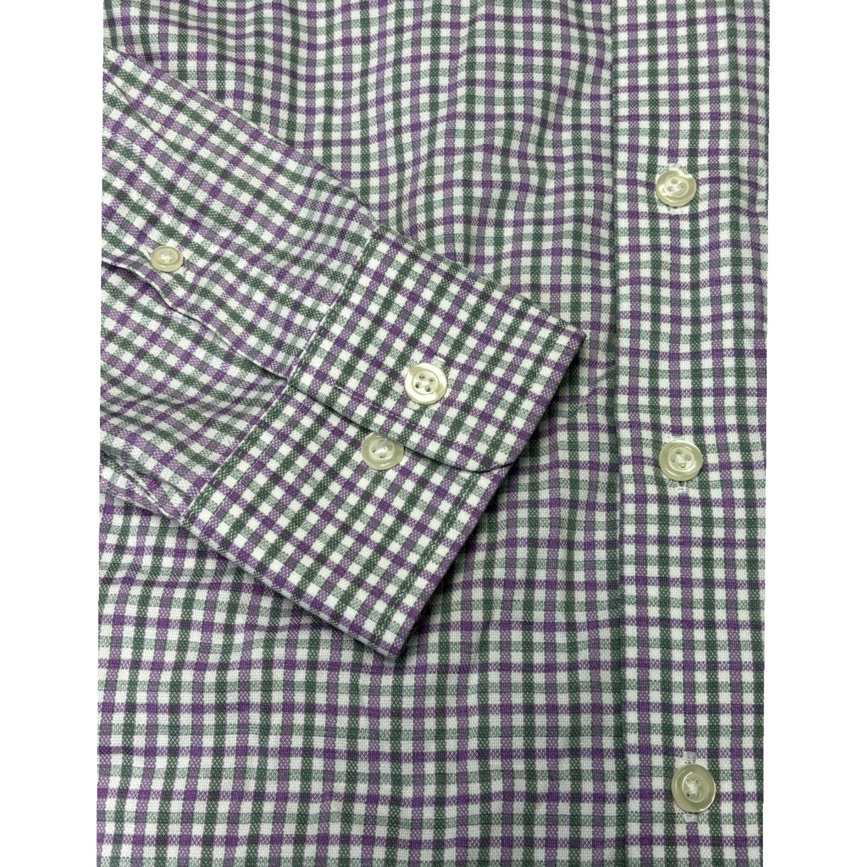 johnnie-O johnnie-O Performance Button-Down Shirt Gingham Check Long Sleeve Purple Green Mens Medium Size US M / EU 48-50 / 2 - 3 Thumbnail