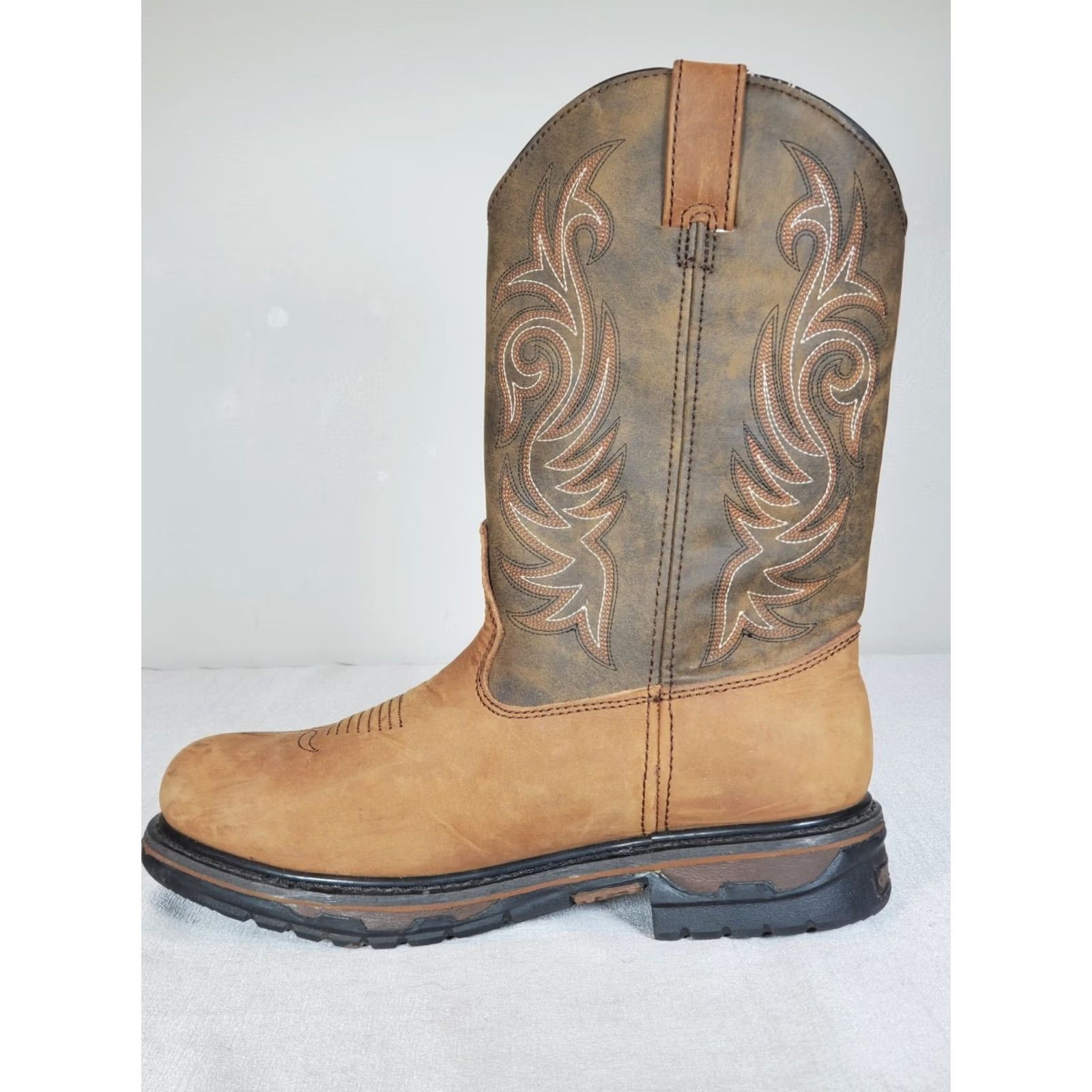 Vintage Laredo Hammer Waterproof Work Boots Cowboy Round Men's Tan US 9.5 D Size US 13 / EU 46 - 3 Thumbnail
