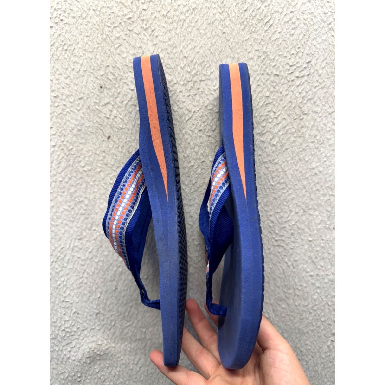 Vintage LL Bean Womens Blue Flip Flops Striped Strap Rubber Sole Size 7 Womens Flip Flop Casual Summer Shoes Shoes Mens 7 Size US 7 / IT 37 - 6 Thumbnail