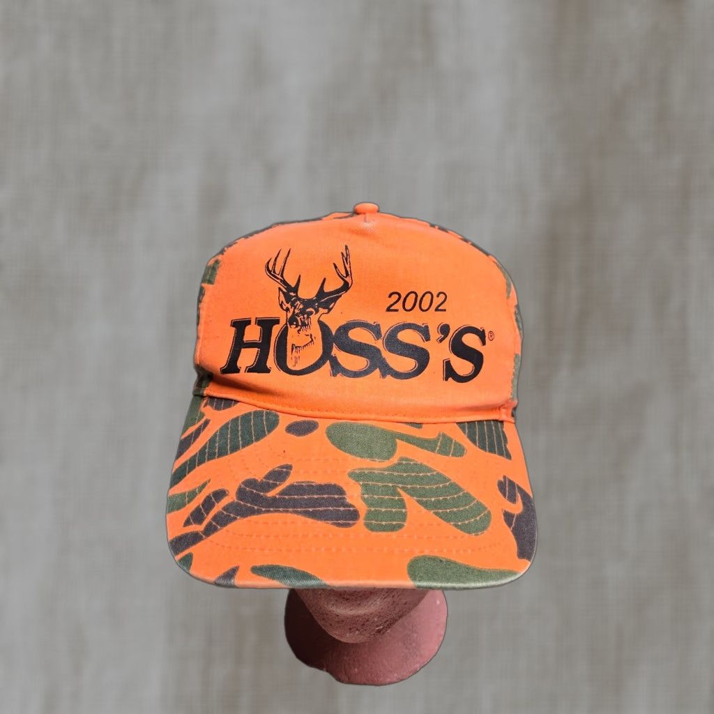 Vintage Vintage Hunting Hat Camouflage Deer Deer Hat Cap Snapback Adult Adjustable Hoss’s 2002 Orange Camo Hat Cap Snapback Adult Adjustable Size ONE SIZE - 1 Thumbnail