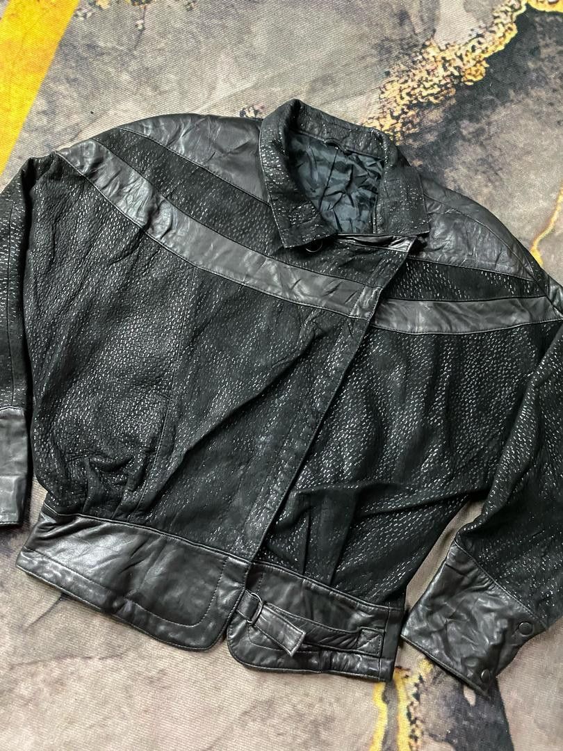 Genuine Leather × Vintage Rare Unbrand Double collar Leather Jacket Size US S / EU 44-46 / 1 - 2 Thumbnail