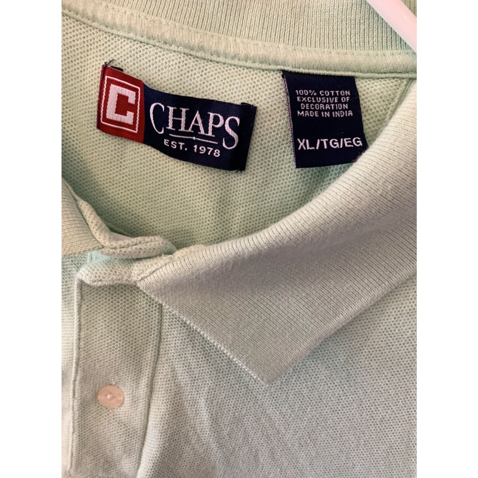 Chaps VINTAGE Chaps Polo Shirt XL Men's Green Logo Collared Short Sleeve Soft Cotton Golf Polo Regular Fit - 100% Cotton Size US XL / EU 56 / 4 - 2 Thumbnail