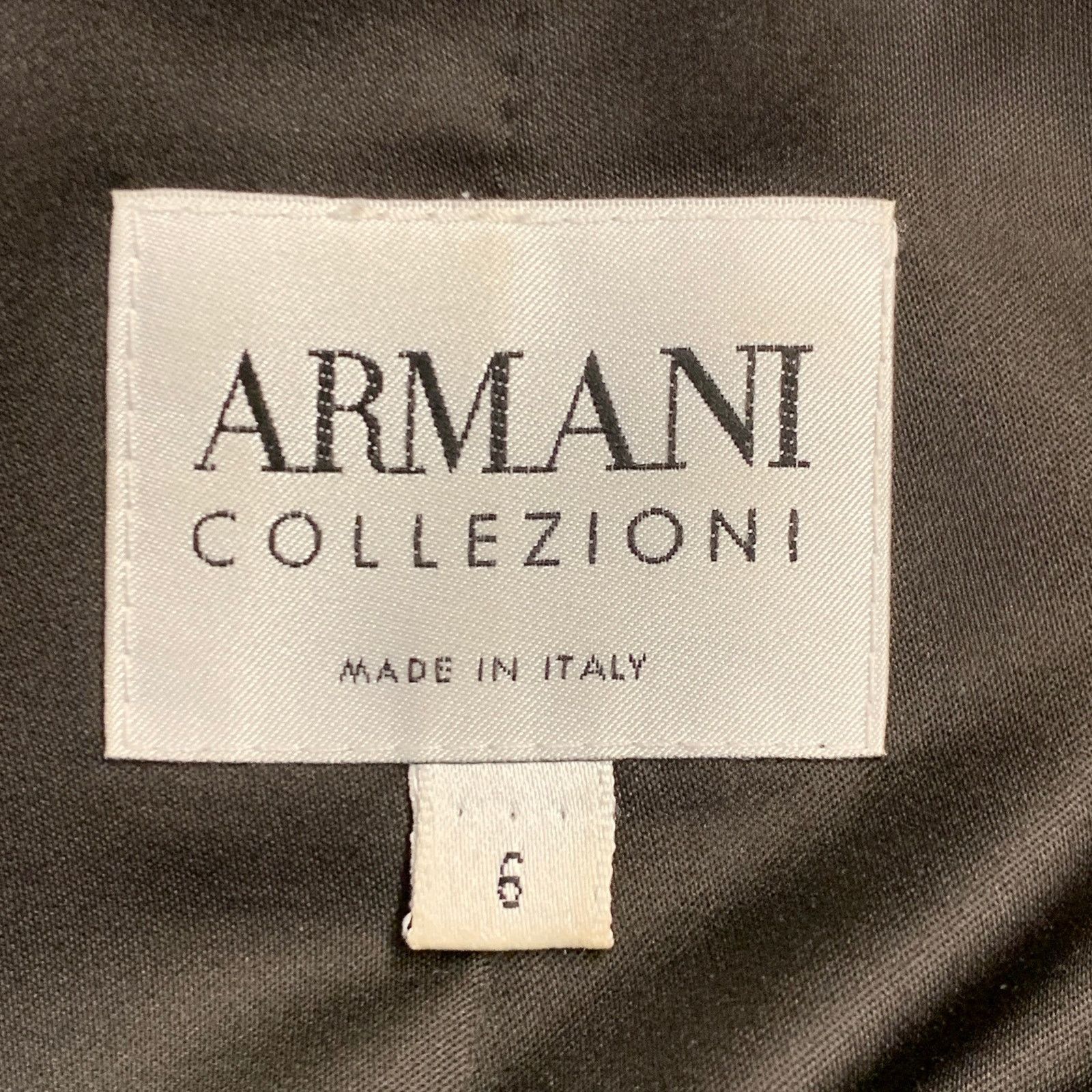 Armani Collezioni Size 6 Brown Tan Wool Houndstooth Collarless Jacket Blazer Size M / US 6-8 / IT 42-44 - 6 Thumbnail
