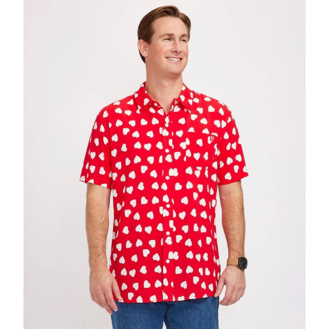 The Unbranded Brand Tipsyelves Men’s Heartbeat Button Down Shirt Size Large Size US L / EU 52-54 / 3 - 1 Thumbnail