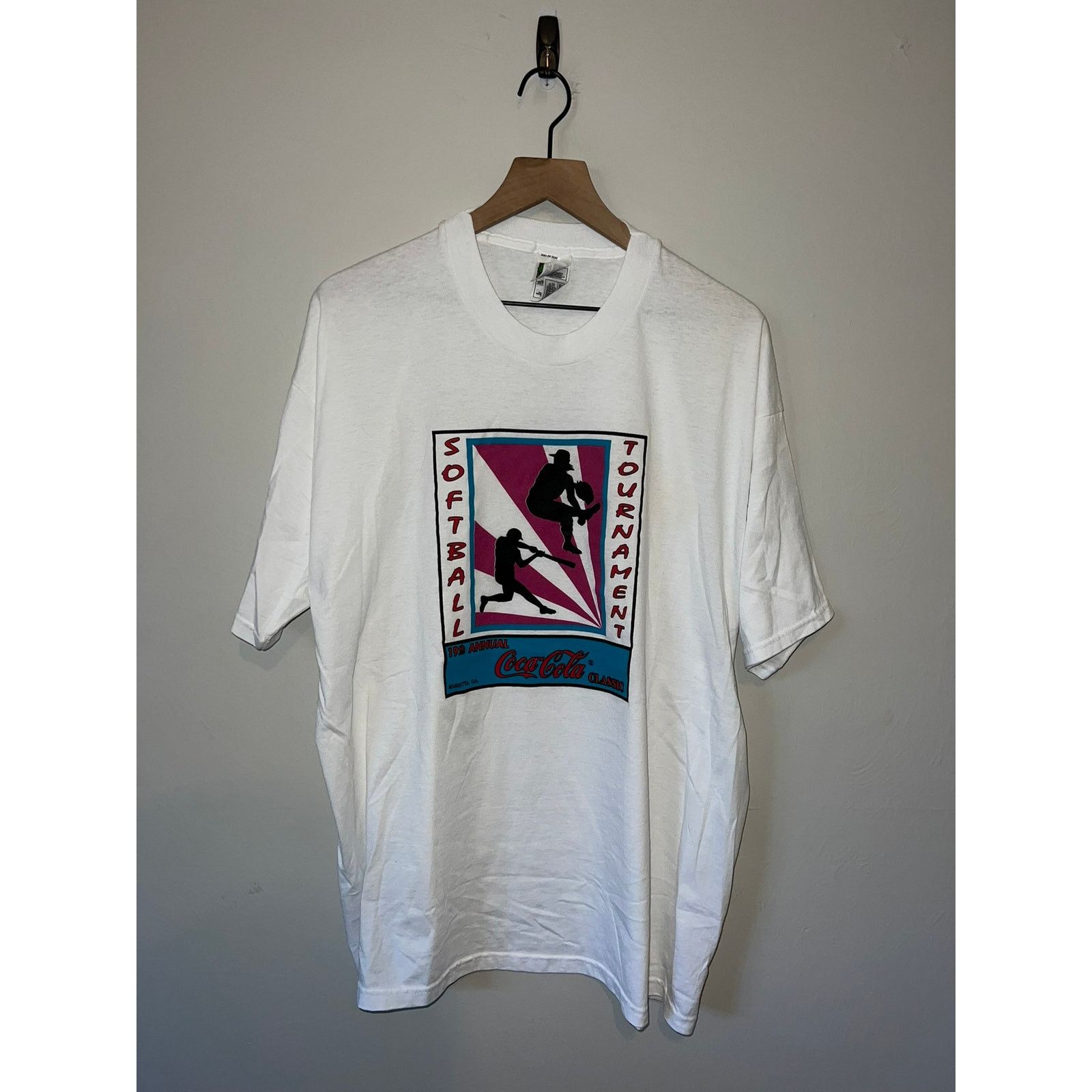 Fruit Of The Loom Vintage Coca-Cola Shirt Coke Classic White Tee 90s VTG 2XL Size US XXL / EU 58 / 5 - 1 Thumbnail