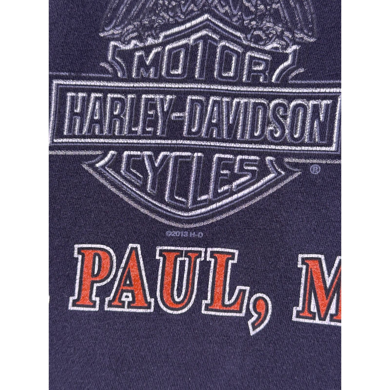 Harley Davidson 2013 Harley Davidson St.Paul MN Black Tshirt Size Medium Size US M / EU 48-50 / 2 - 9 Thumbnail