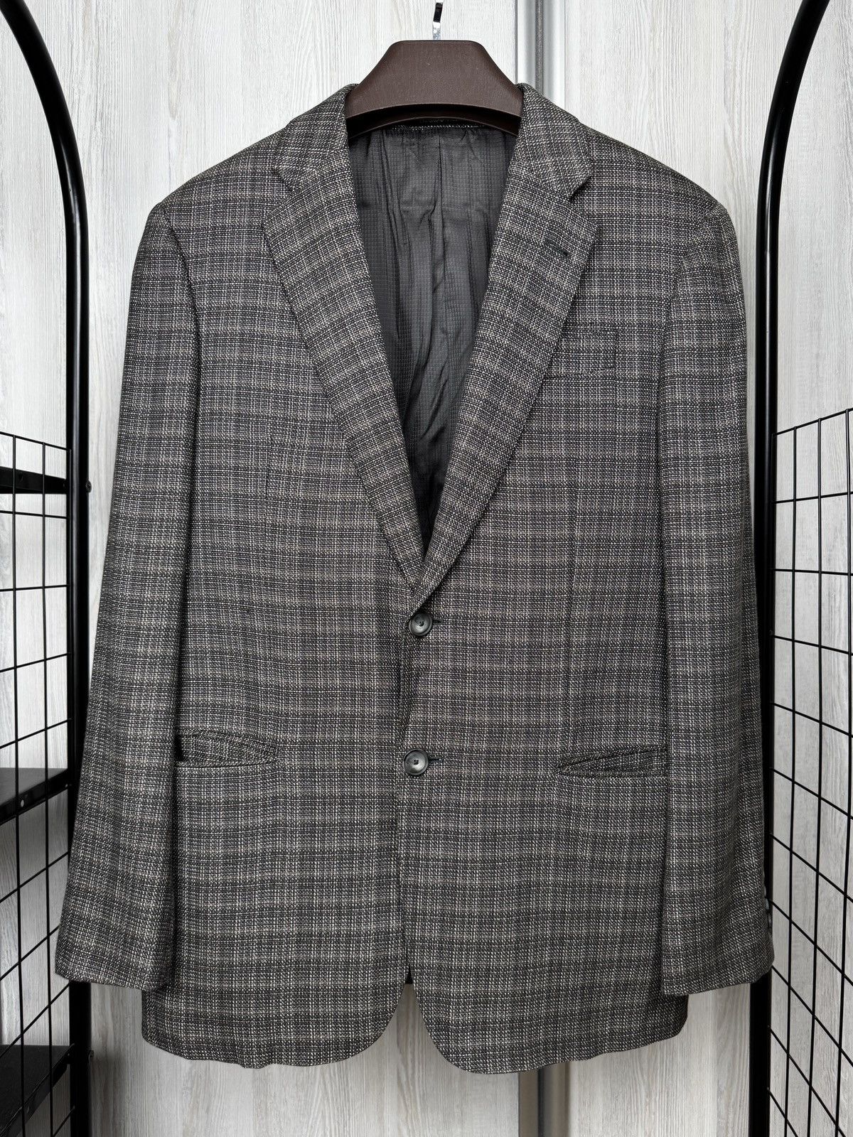 Emporio Armani Emporio Armani G Line Exclusive Fabric Grey Checkered Blazer Size 38R - 2 Thumbnail