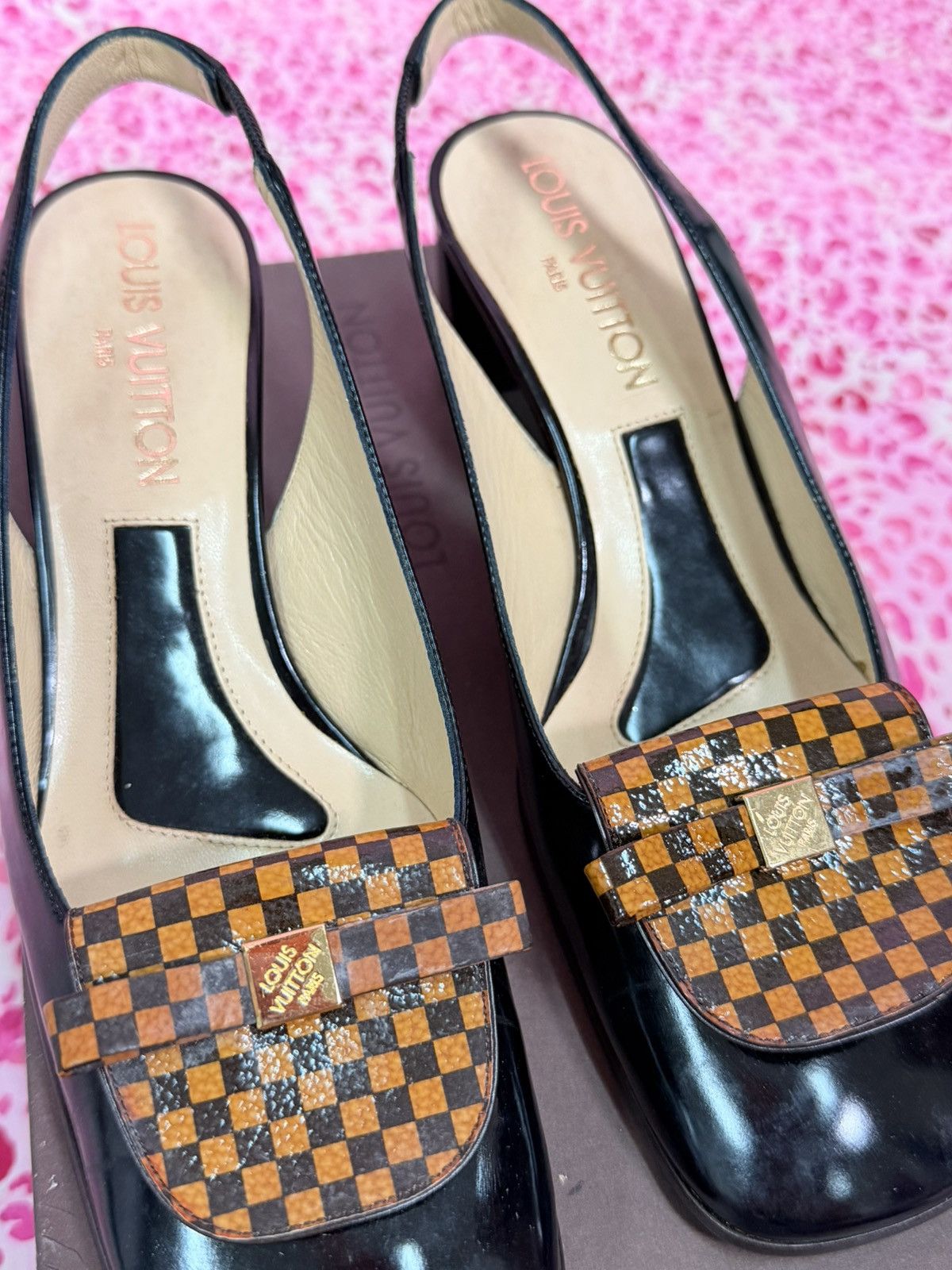Louis Vuitton Checkerboard Bow Block Heels Size US 6 / IT 36 - 2 Thumbnail