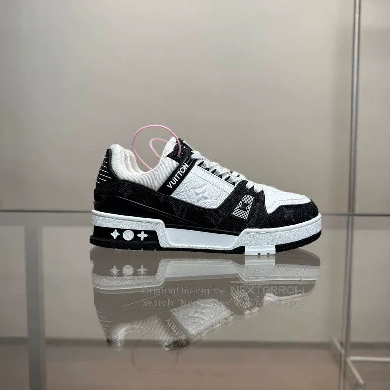Louis Vuitton Louis Vuitton Trainer Black and White Denim shoes Size US 6 / IT 36 - 4 Thumbnail