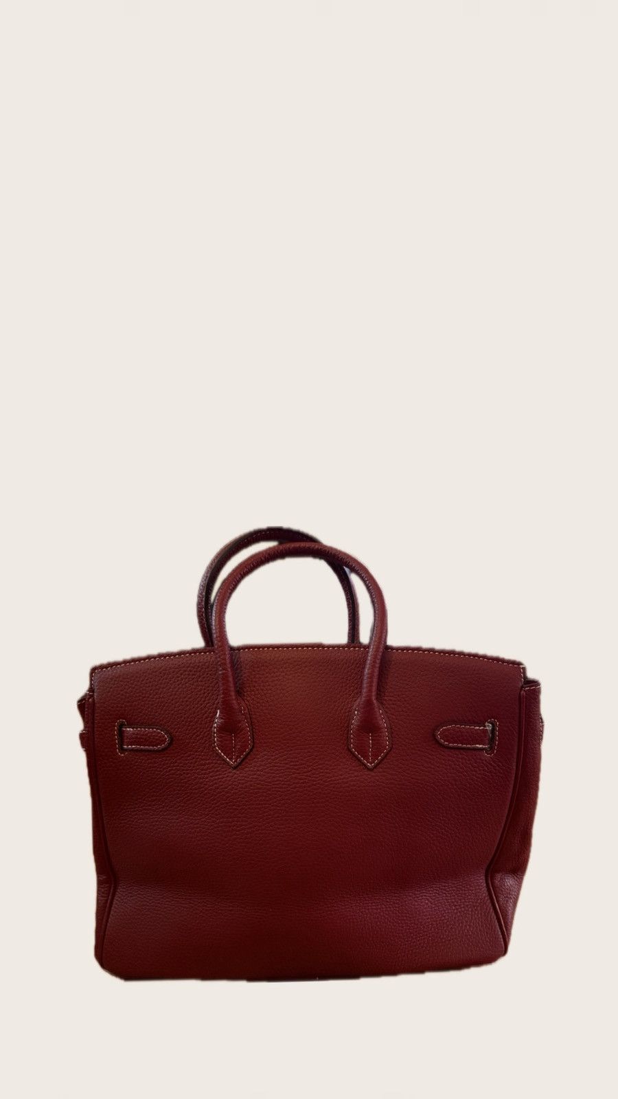 Hermes Hermes Birkin 35 Leather Handbag Burgundy Size ONE SIZE - 3 Thumbnail