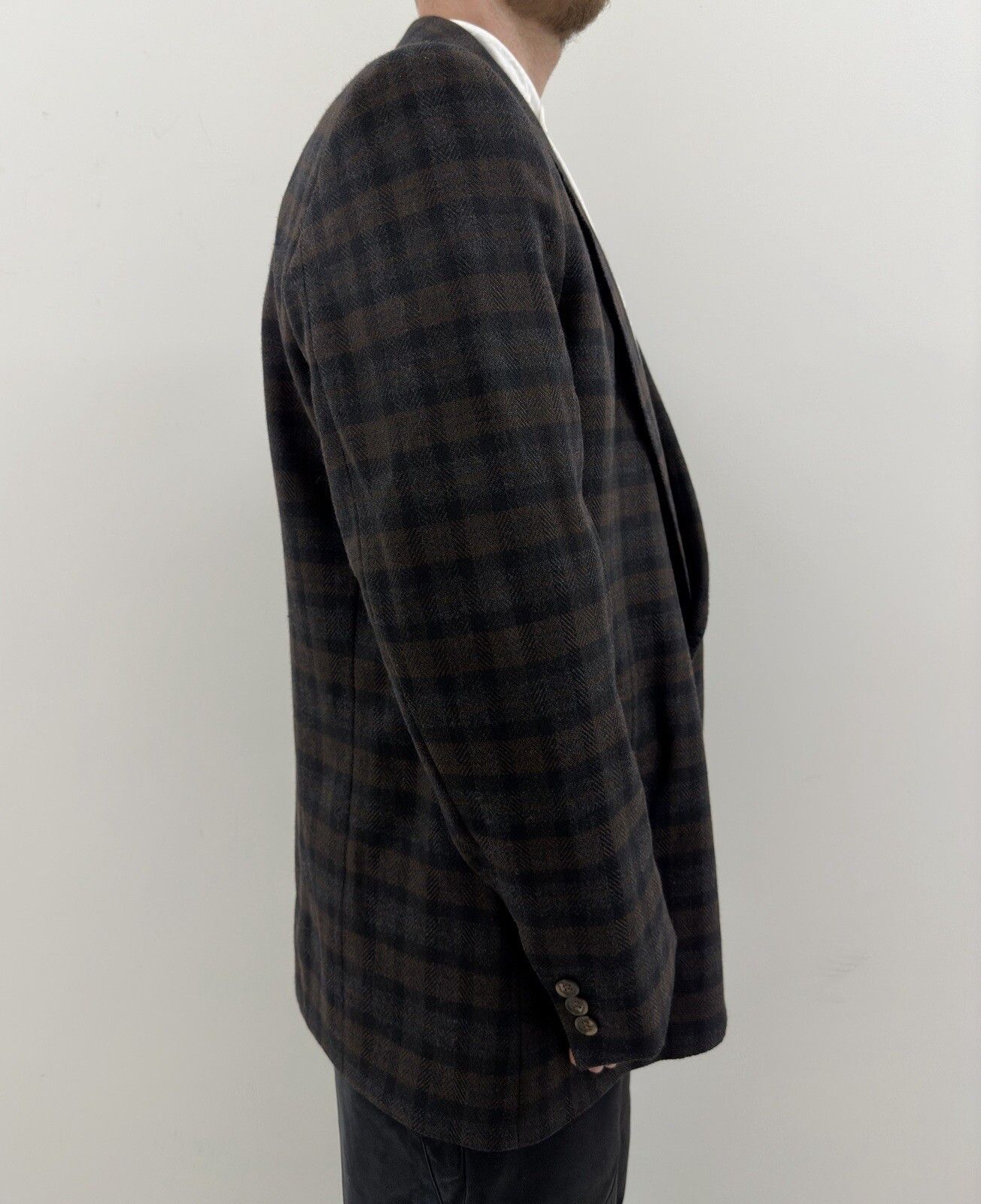 Hugo Boss Hugo Boss Wool Cashmere Blazer Coat Jacket Mens Plaid Size 42R - 8 Thumbnail