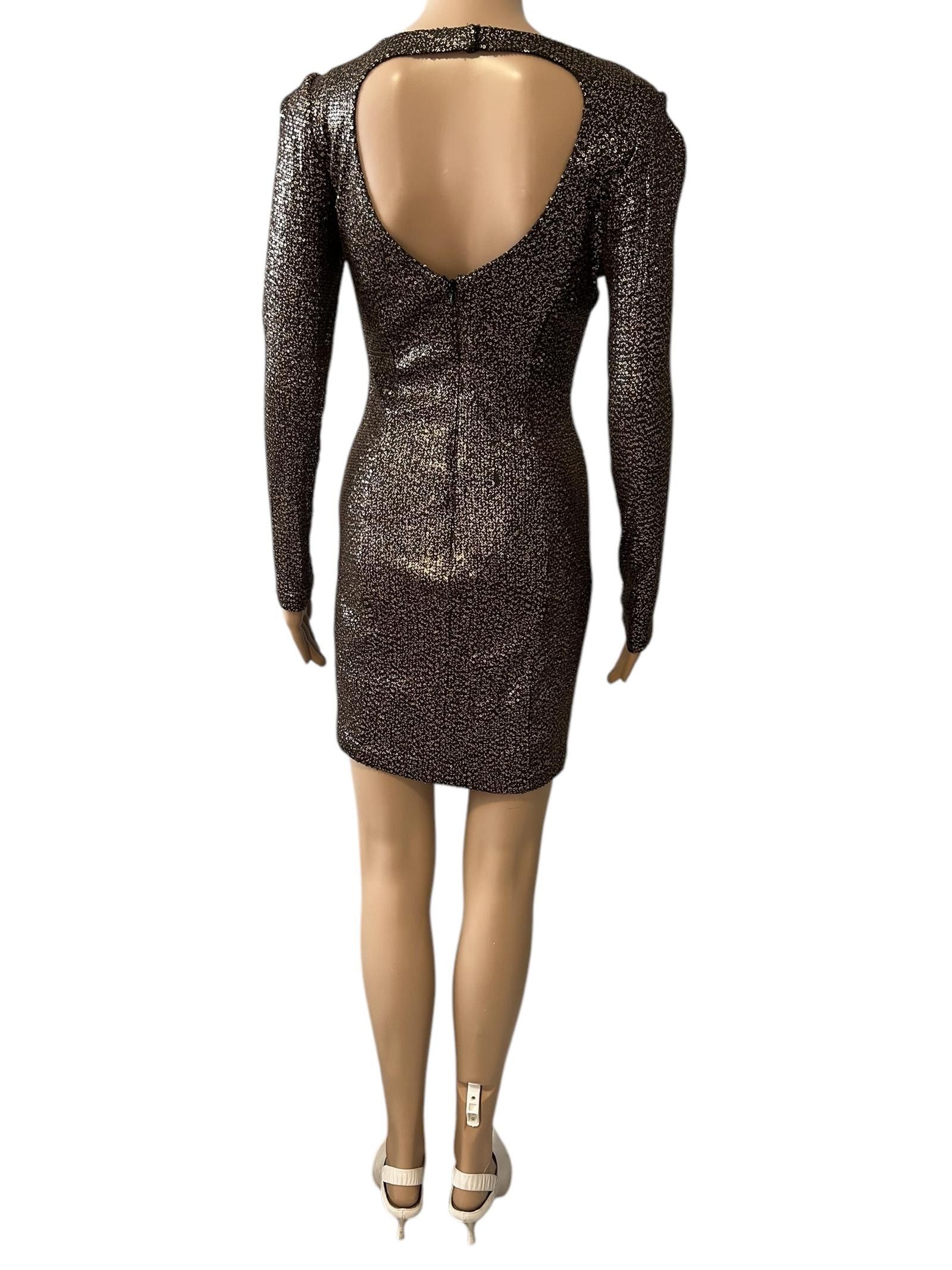 Guess Glamorous Long Sleeve Sequined Dress Size M / US 6-8 / IT 42-44 - 4 Thumbnail