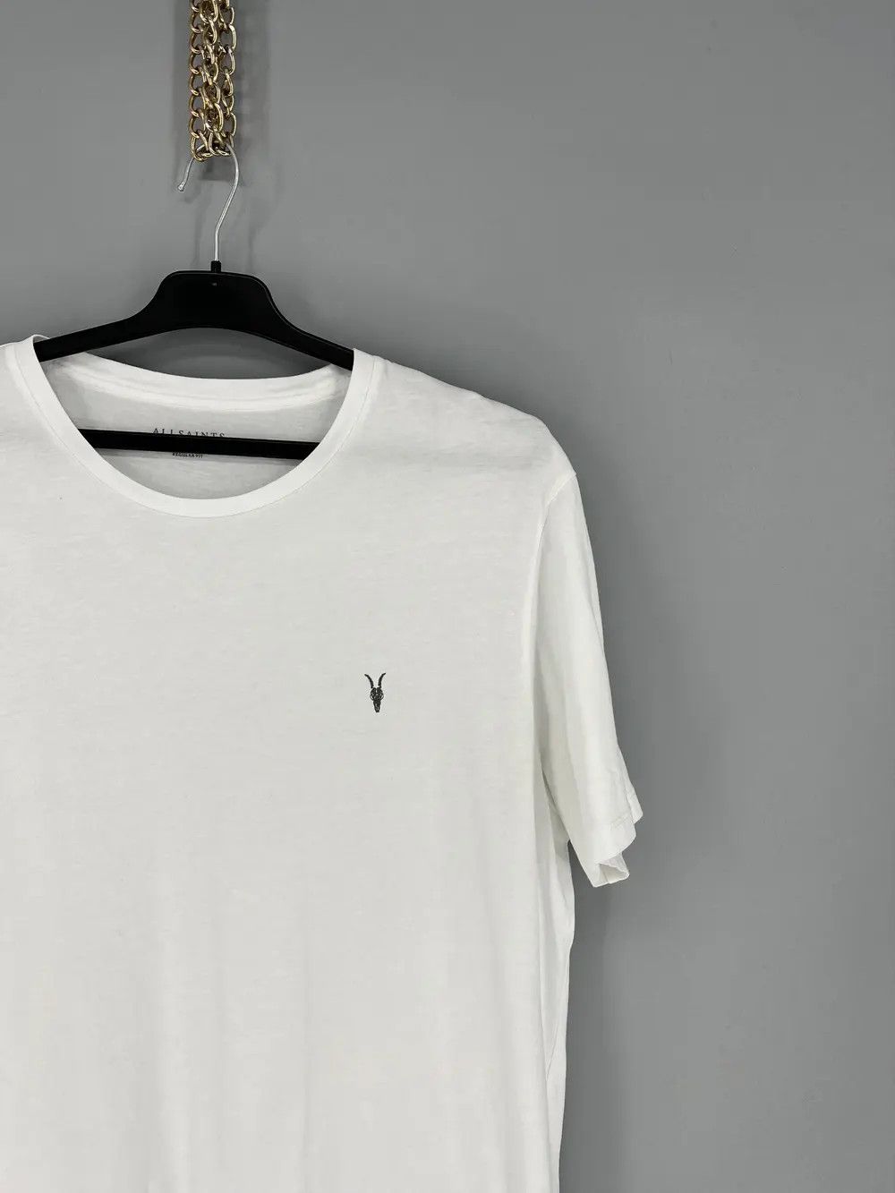 Allsaints Vintage Basic Allsaints Mini Logo Basic Tee Old Money Size US XXL / EU 58 / 5 - 5 Thumbnail