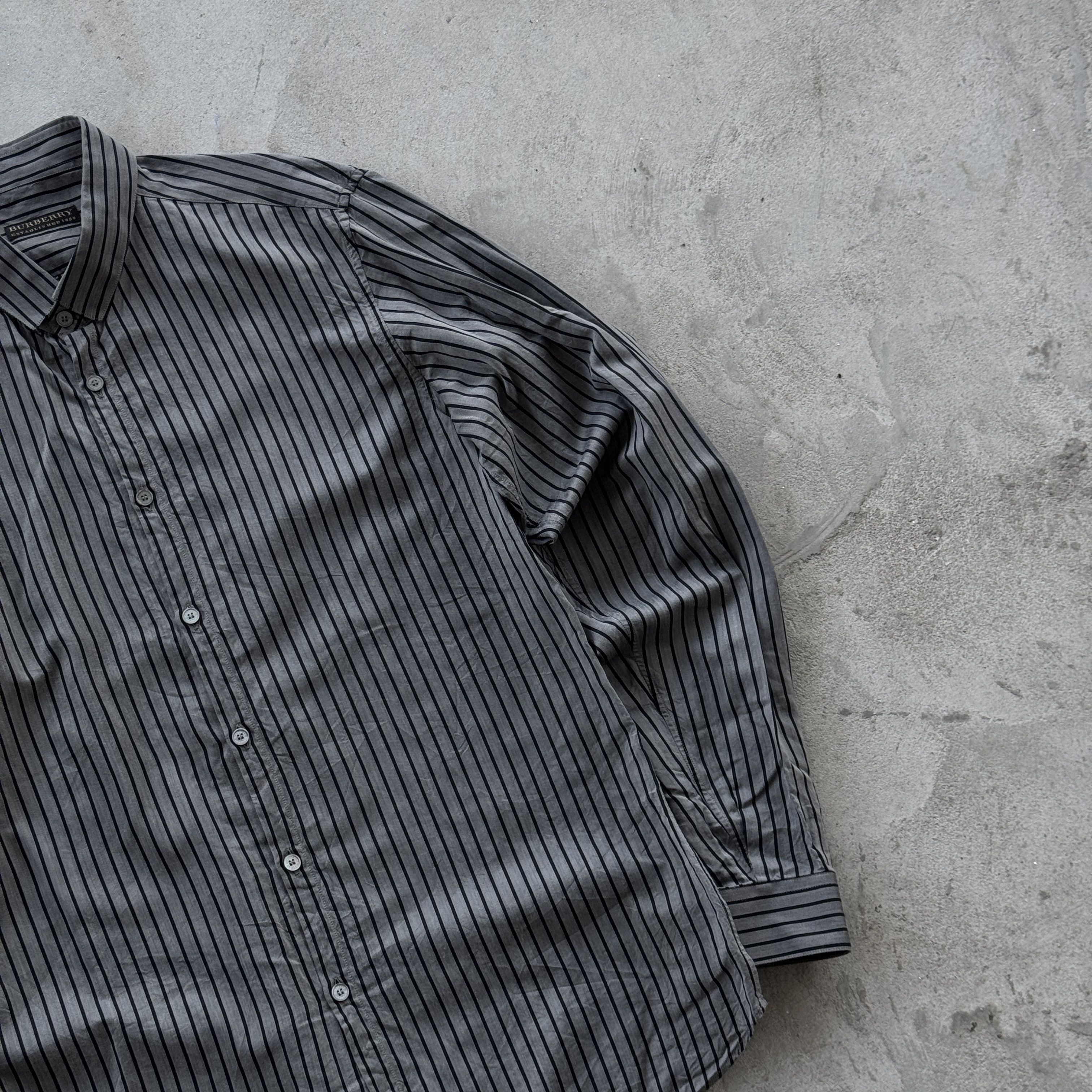 Burberry Vintage 90s Burberry Striped Preppy Button Ups Shirt Y2K Size US L / EU 52-54 / 3 - 2 Thumbnail
