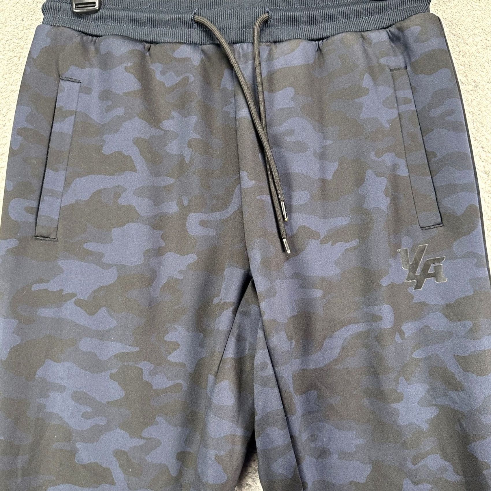 YoungLA Young LA Pants Jogger Mens Medium Blue Black Camo Drawstring Pocket Logo Pull On Size US 31 - 4 Thumbnail