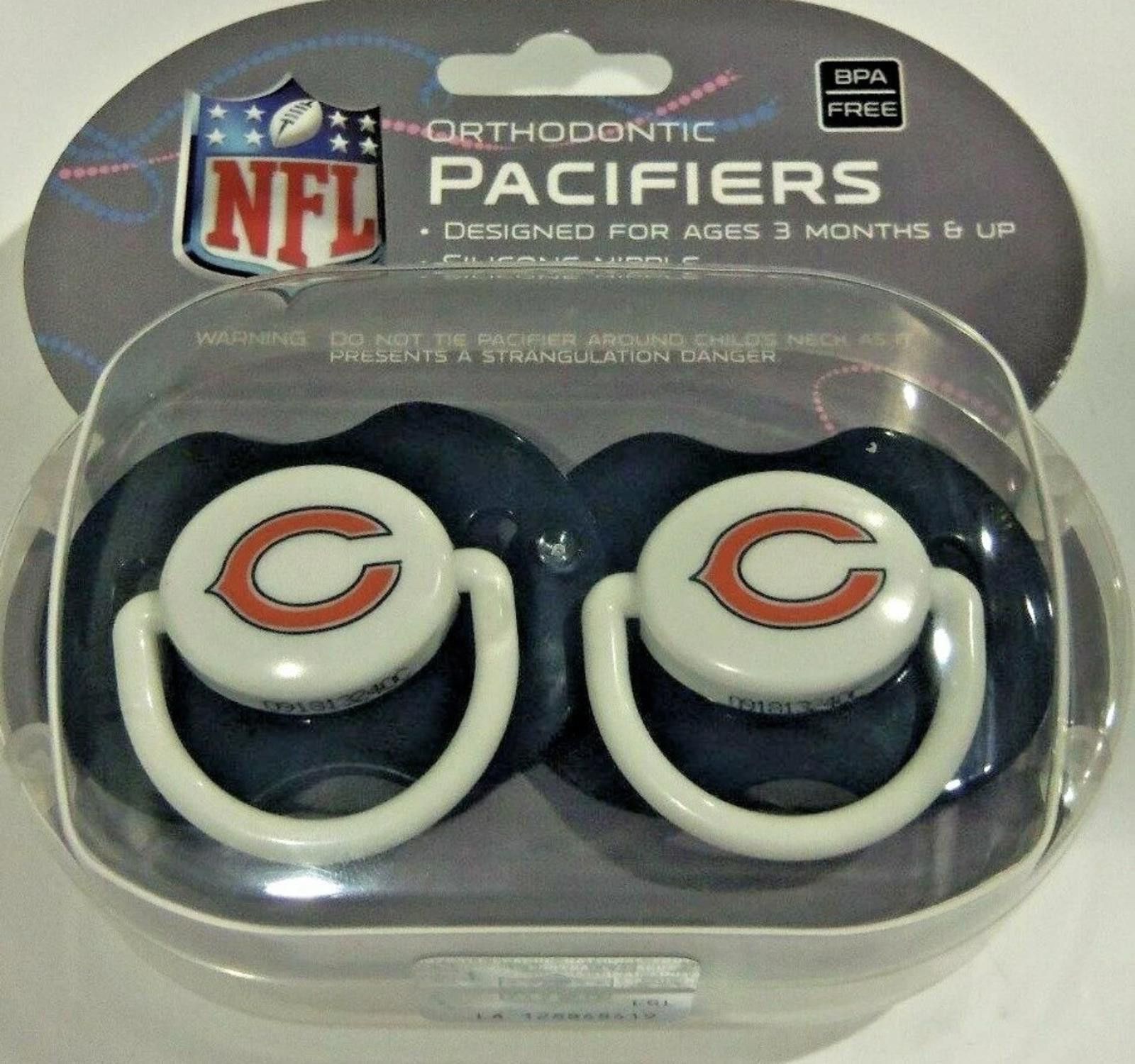 Other NFL Chicago Bears Pacifier set of 2 Solid Color w/Case Size ONE SIZE - 1 Thumbnail