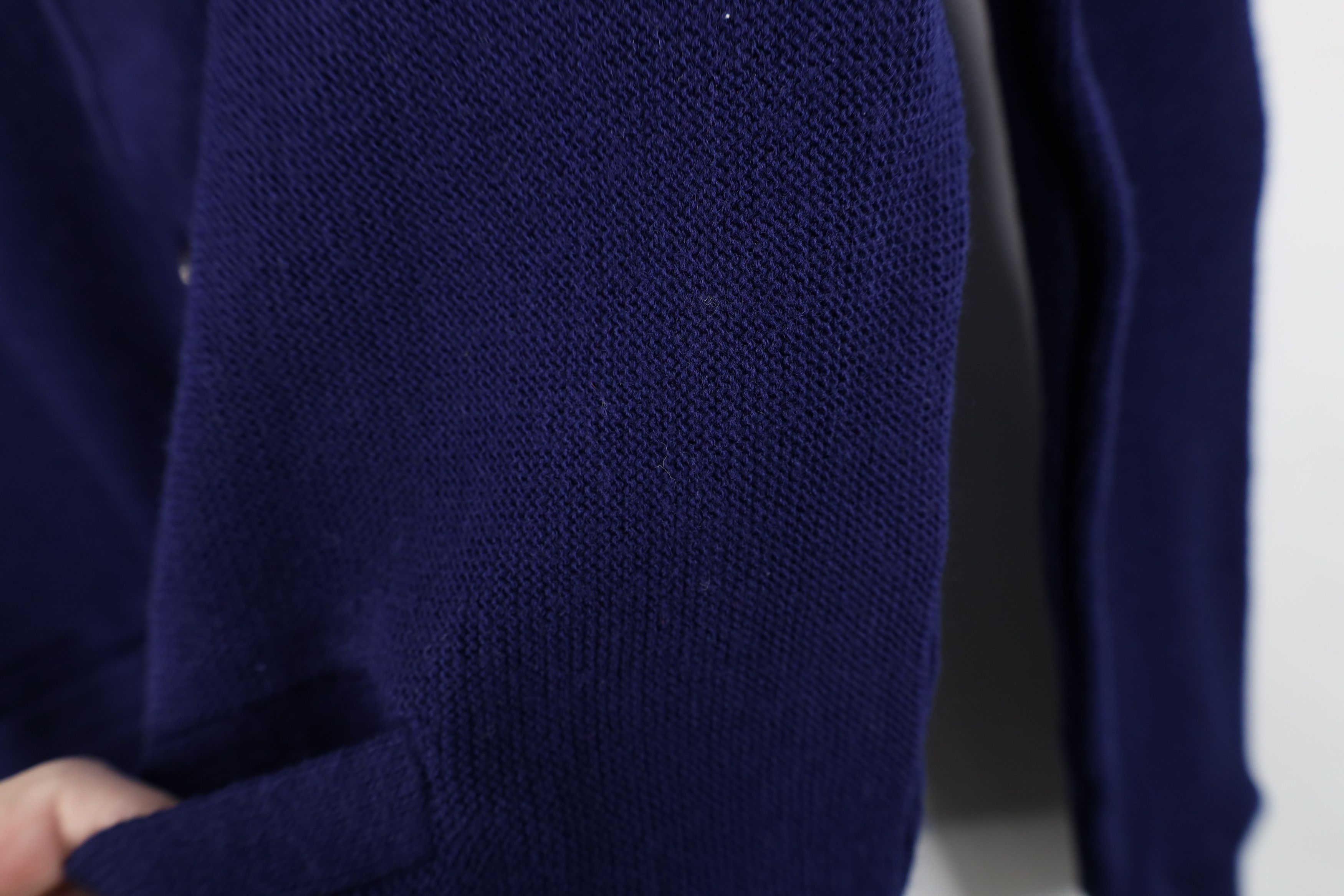 Vintage Vintage 70s Streetwear Blank Knit Cardigan Sweater Blue Size L / US 10 / IT 46 - 5 Thumbnail